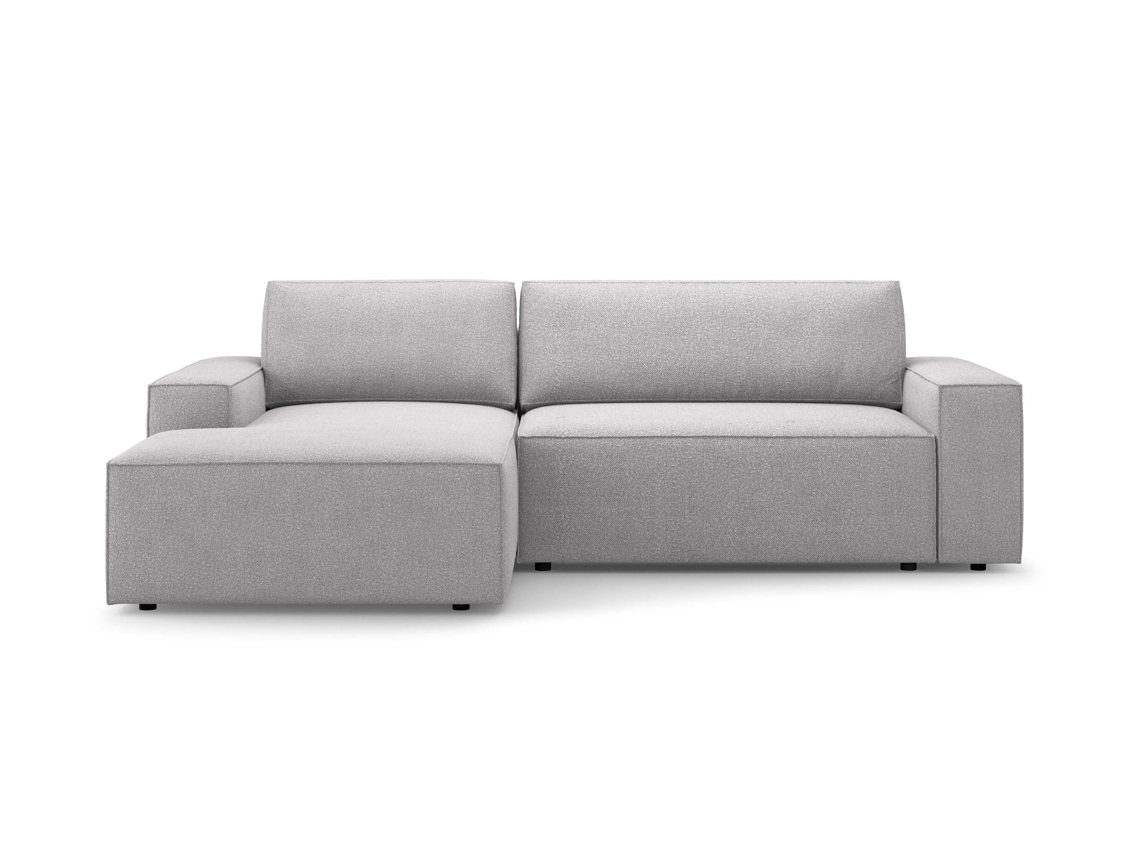 Left-facing corner sofa bed JODIE light gray boucle