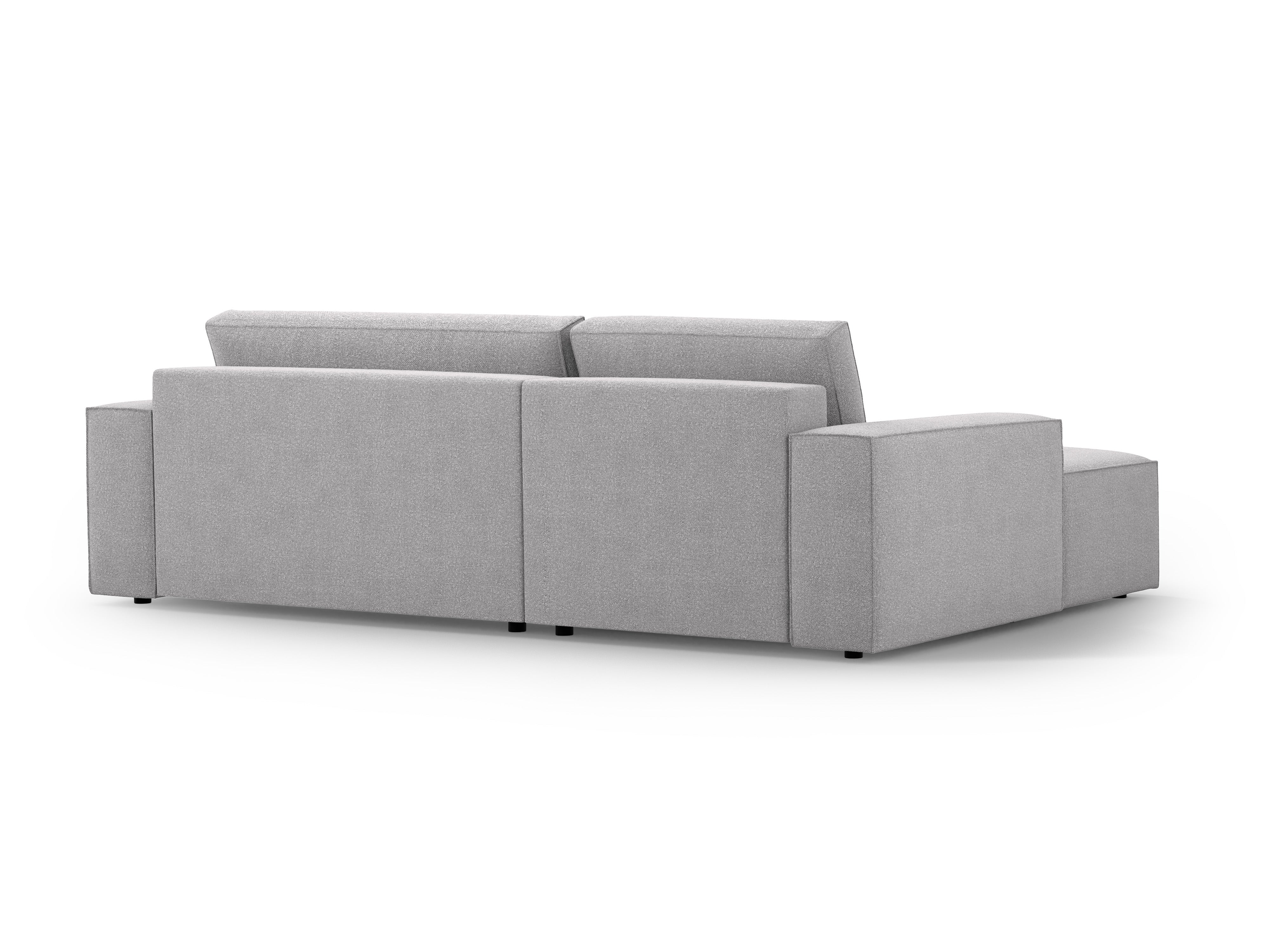 Left-facing corner sofa bed JODIE light gray boucle