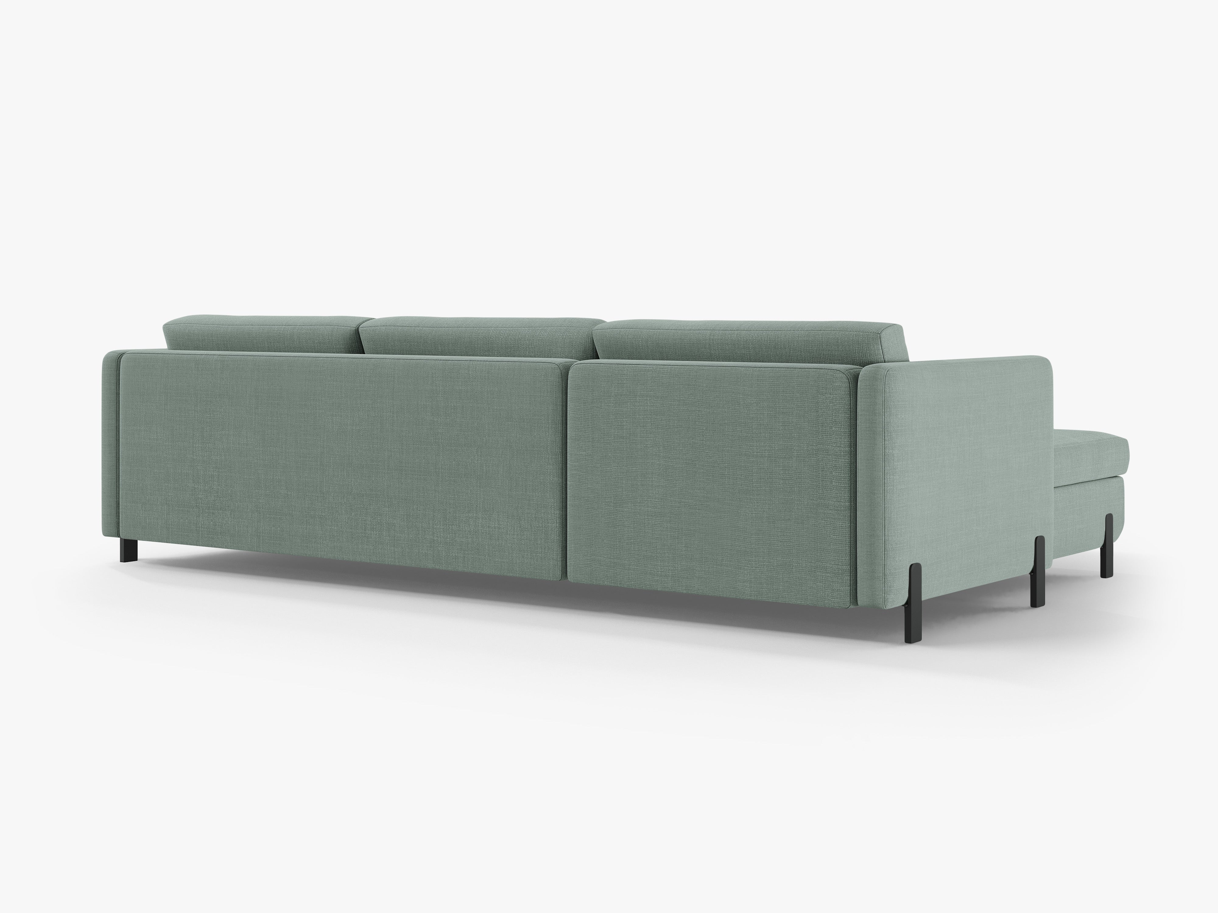 Left-sided corner sofa bed GLORIA mint chenille