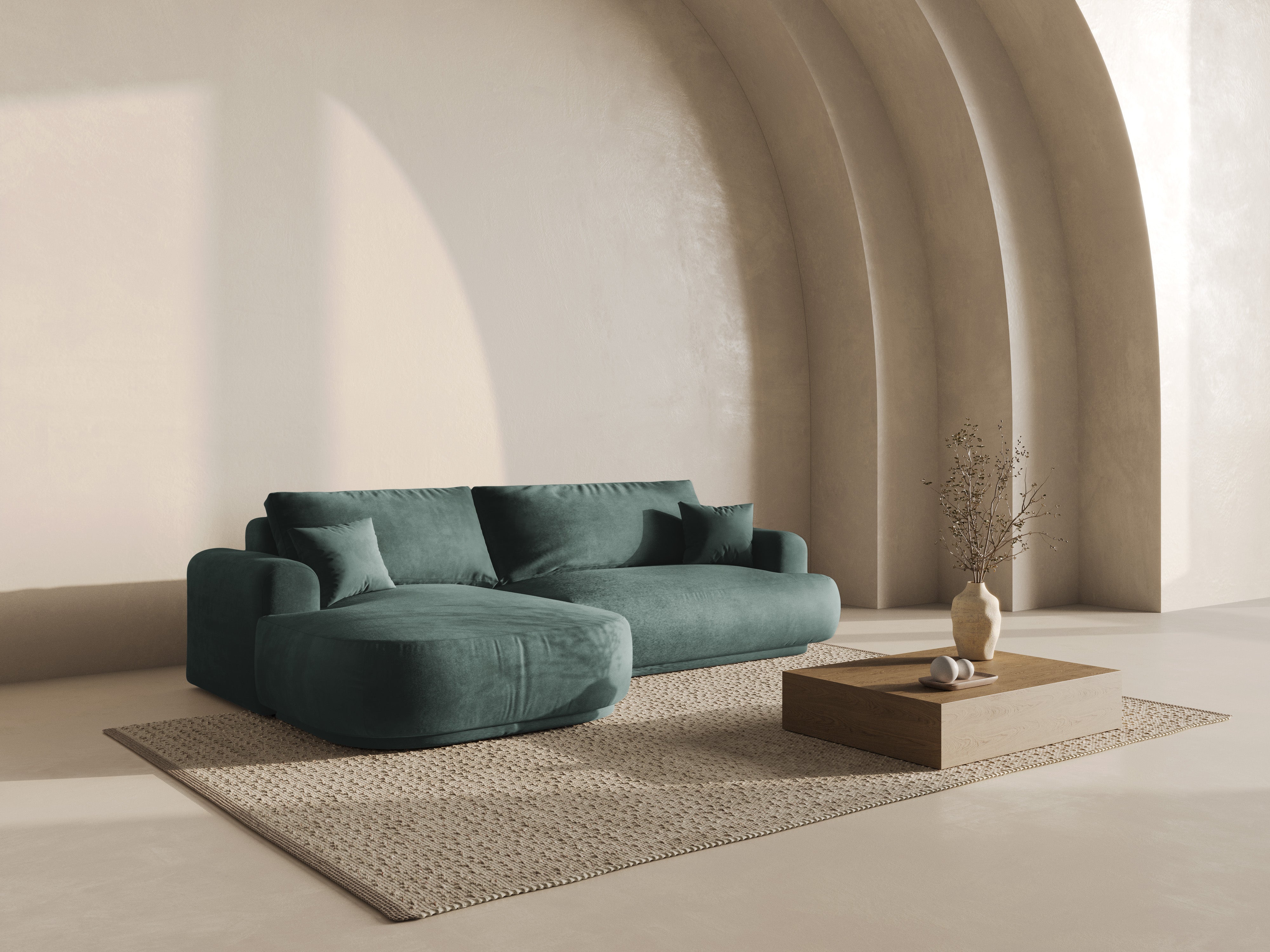 Velvet left -hand corner with Ella Petrol sleeping function