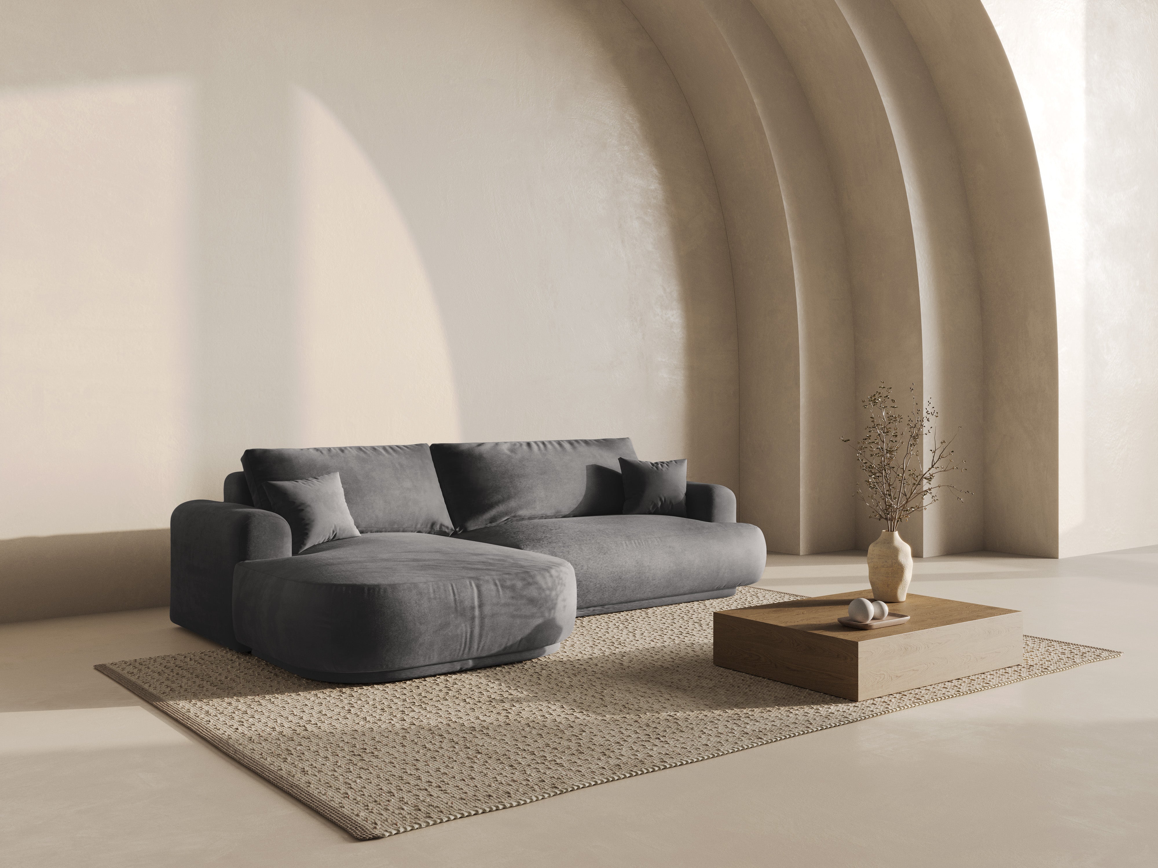 Velvet left -hand corner with Ella Gray sleeping function