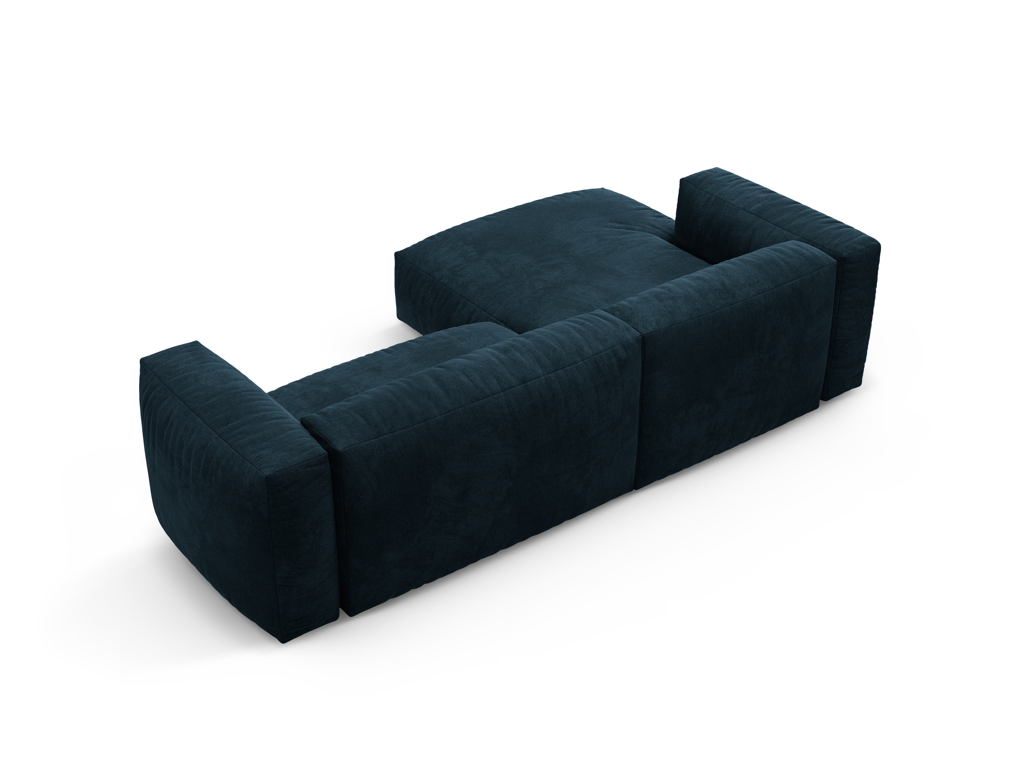 Left-facing velvet corner sofa with sleeping function MARTINA deep petrol