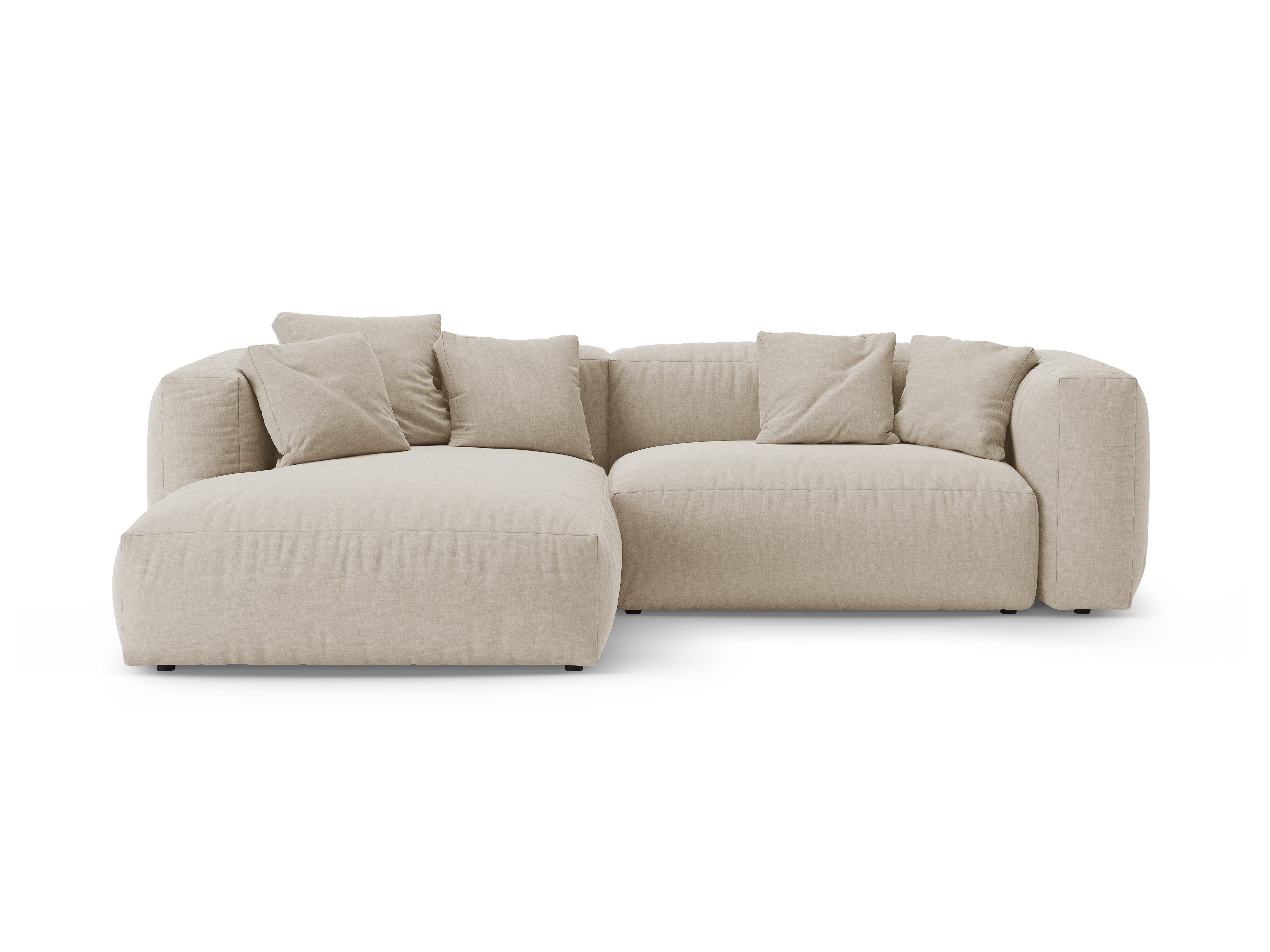 Rohová sedačka levostranná s funkcí spaní MARTINA světle béžová [Ewelina]