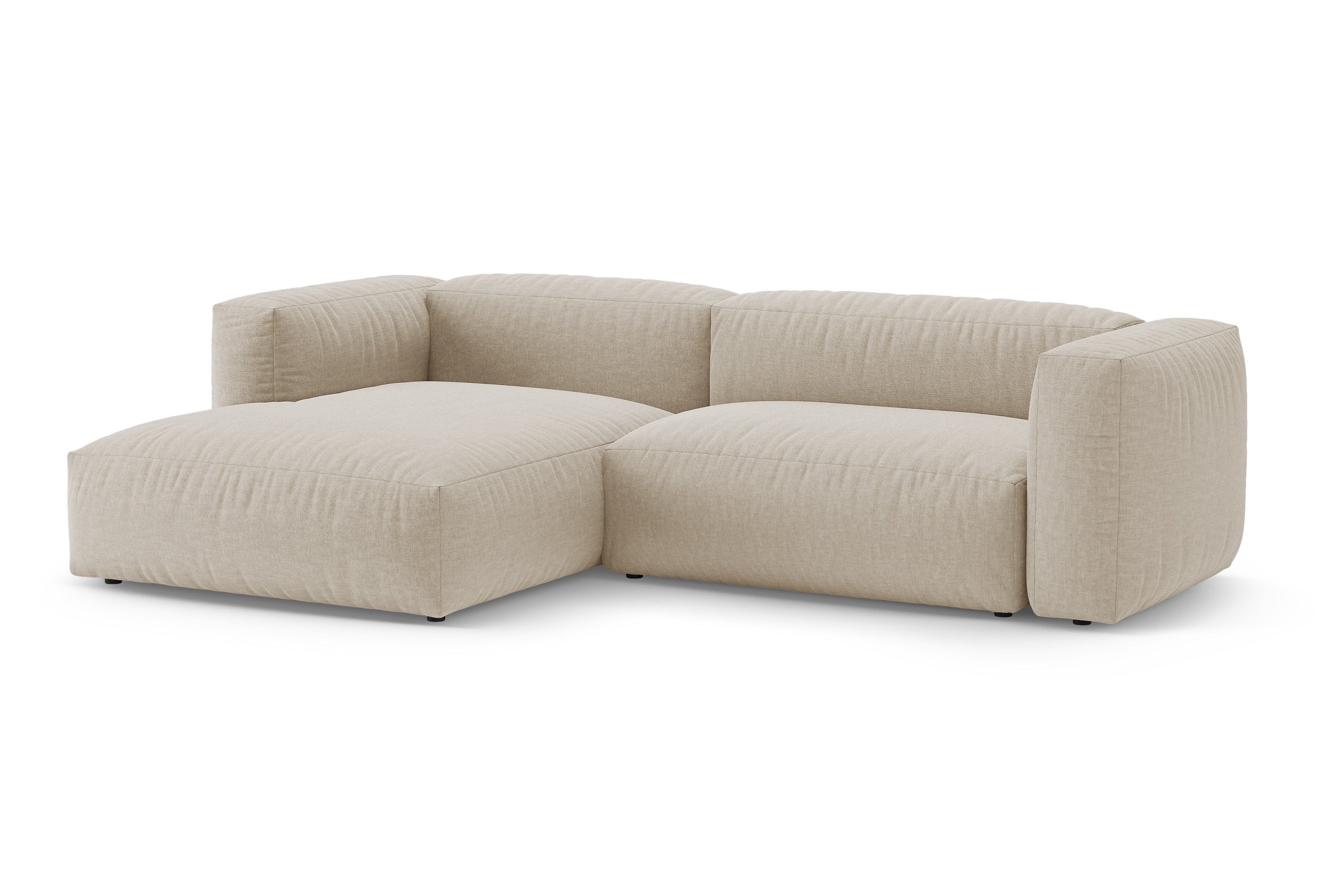 Rohová sedačka levostranná s funkcí spaní MARTINA světle béžová [Ewelina]