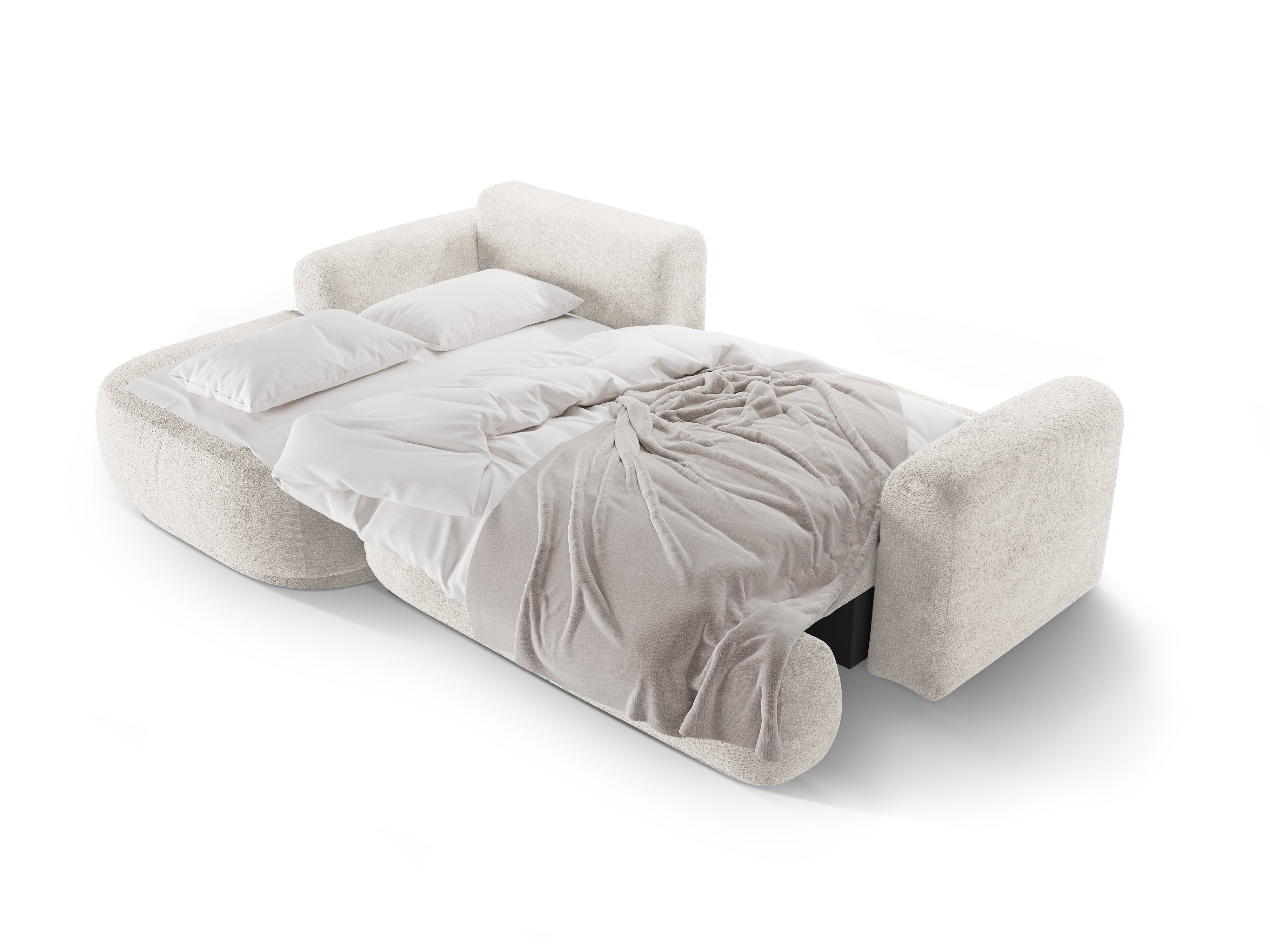 Rohová sedačka levostranná s funkcí spaní ELLA šedobéžová