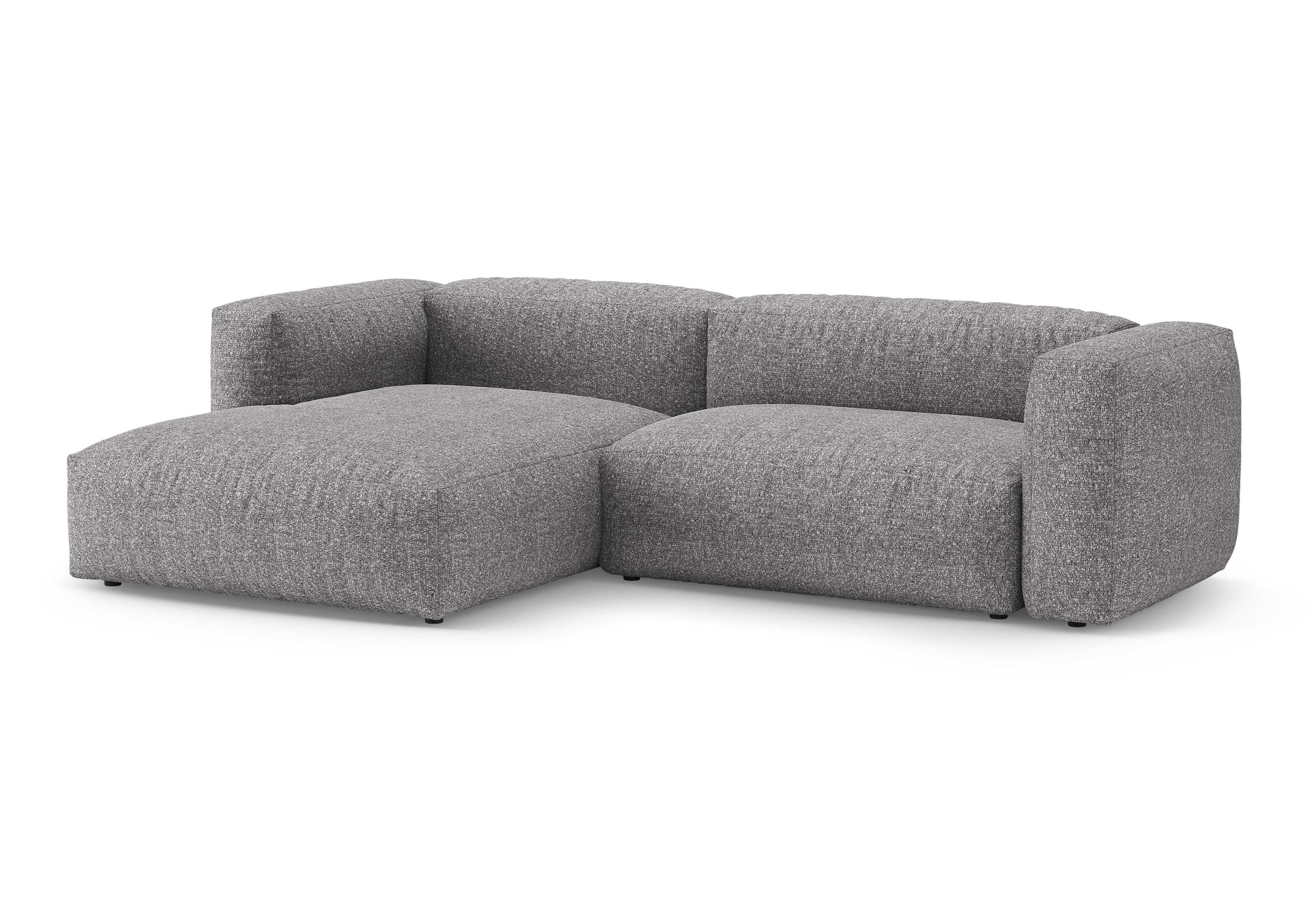 Rohová sedačka levostranná s funkcí spaní MARTINA grafitový boucle [Ewelina] [Amelia spr]