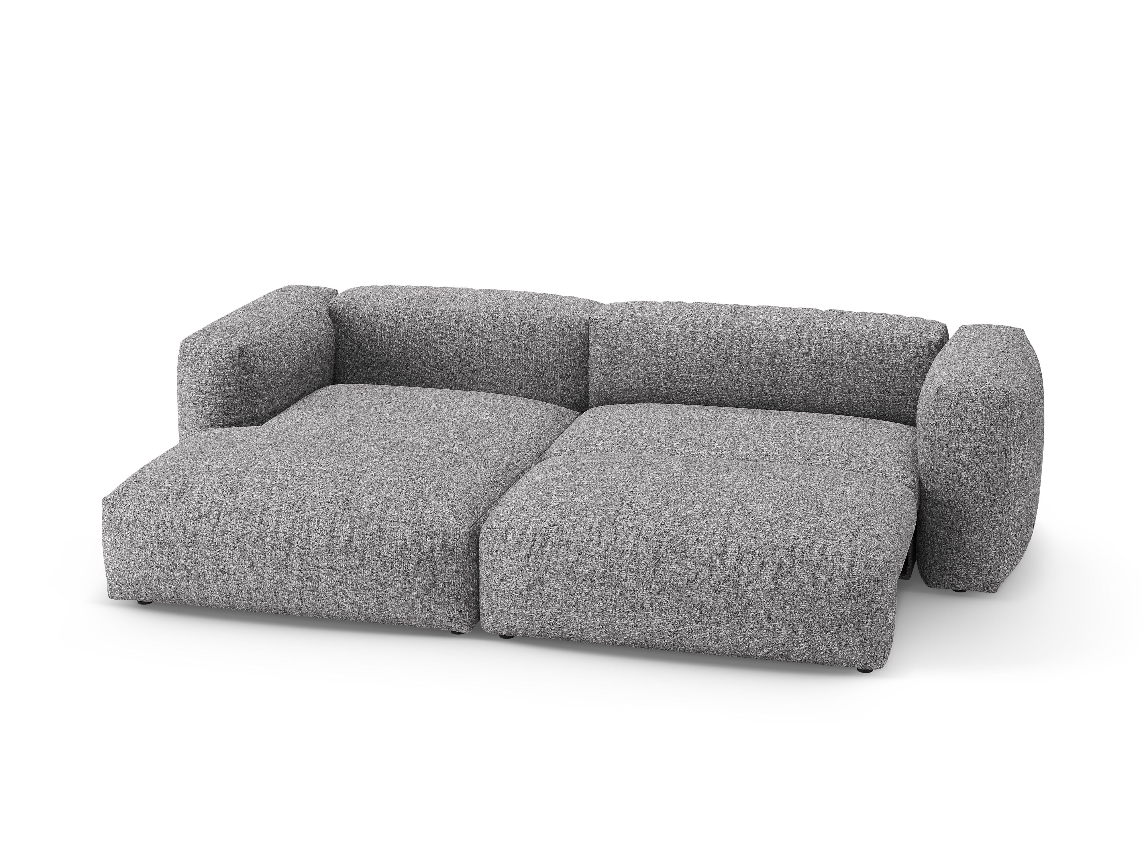 Rohová sedačka levostranná s funkcí spaní MARTINA grafitový boucle [Ewelina] [Amelia spr]