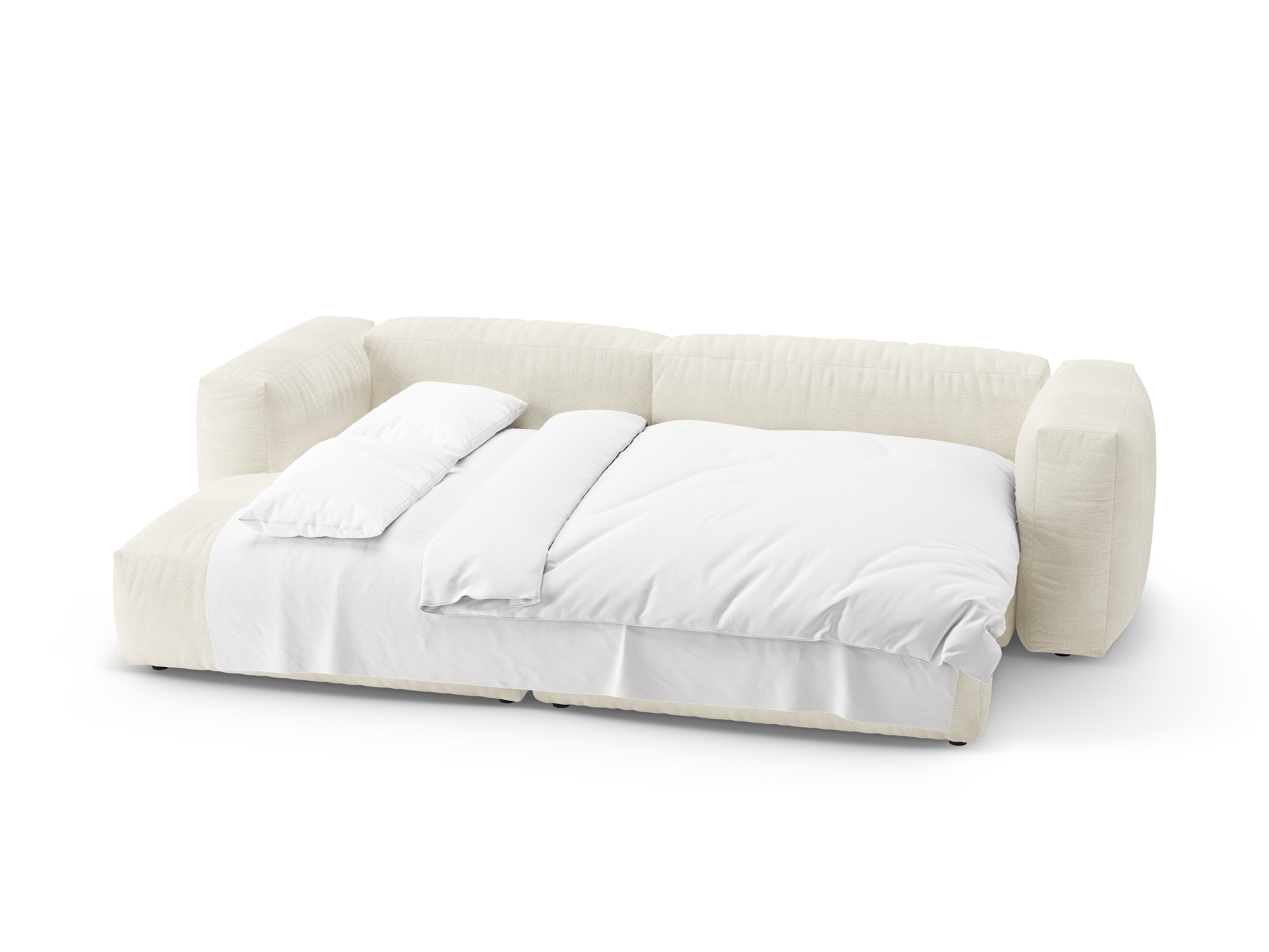 Left-facing corner sofa bed MARTINA ivory boucle [Ewelina] [Amelia spr]