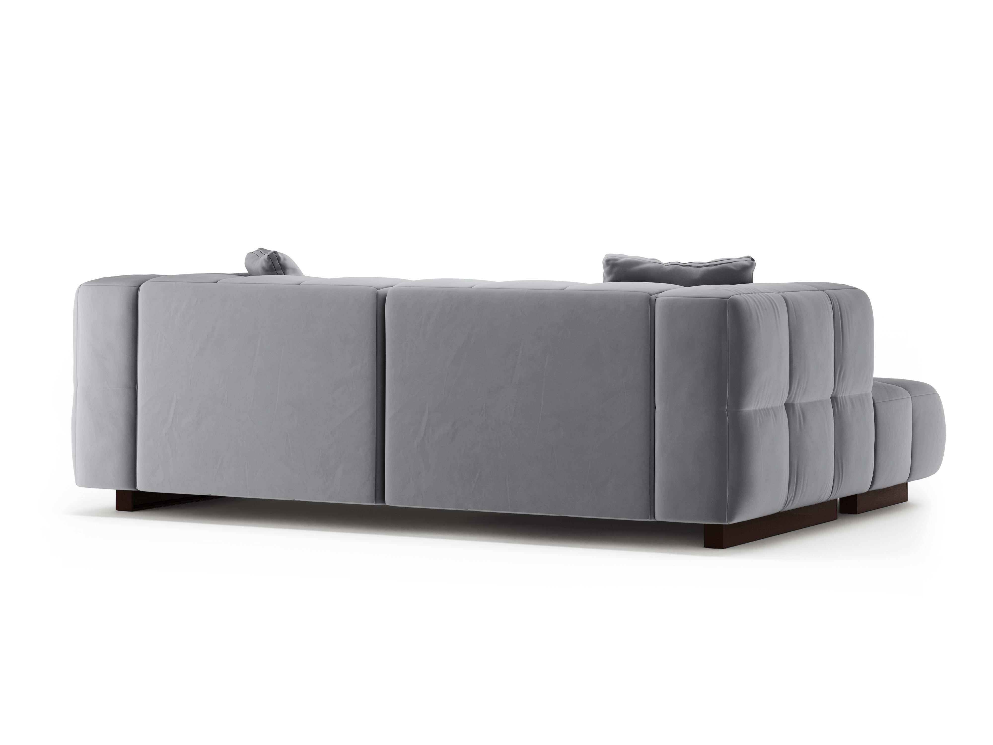 Left-facing velvet corner sofa bed PUMA gray