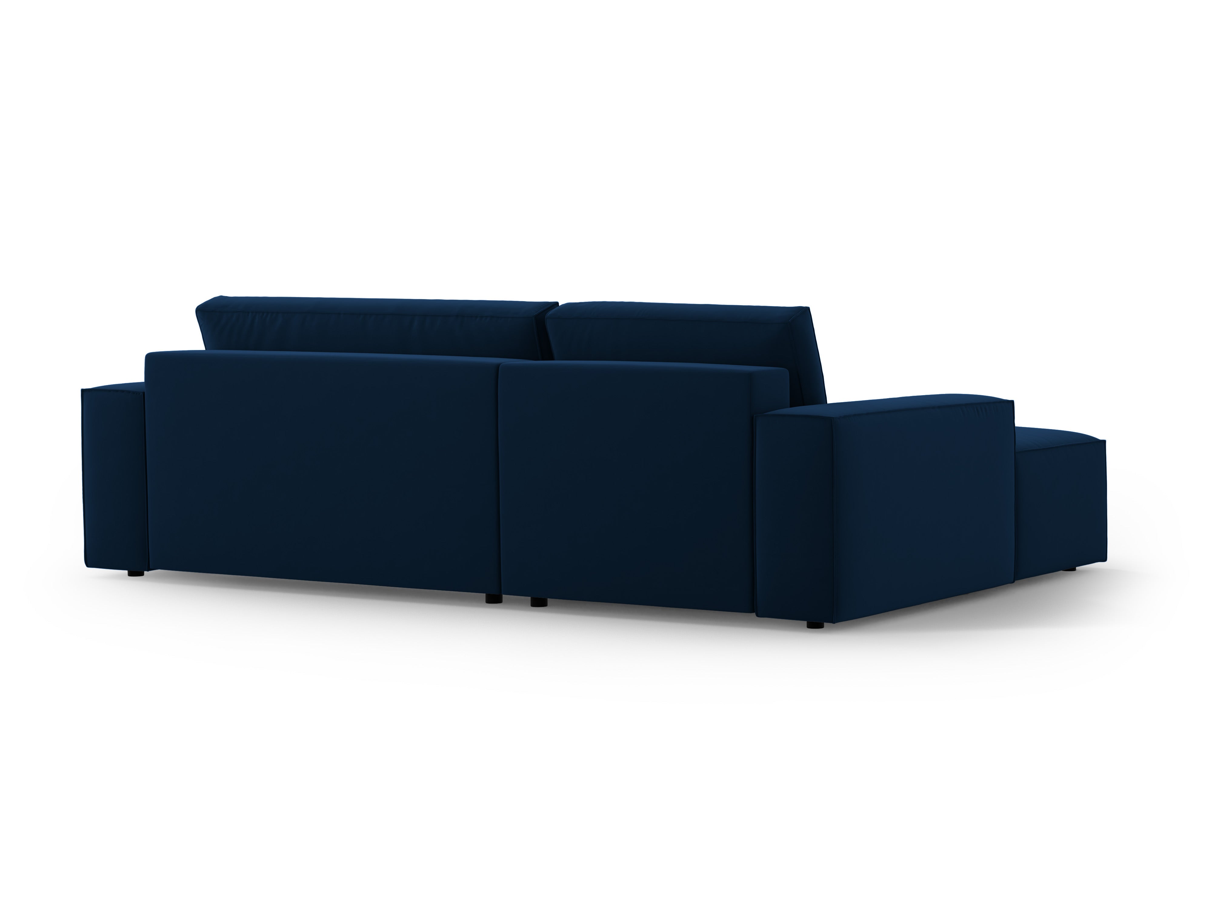 Left-facing velvet corner sofa bed JODIE royal blue