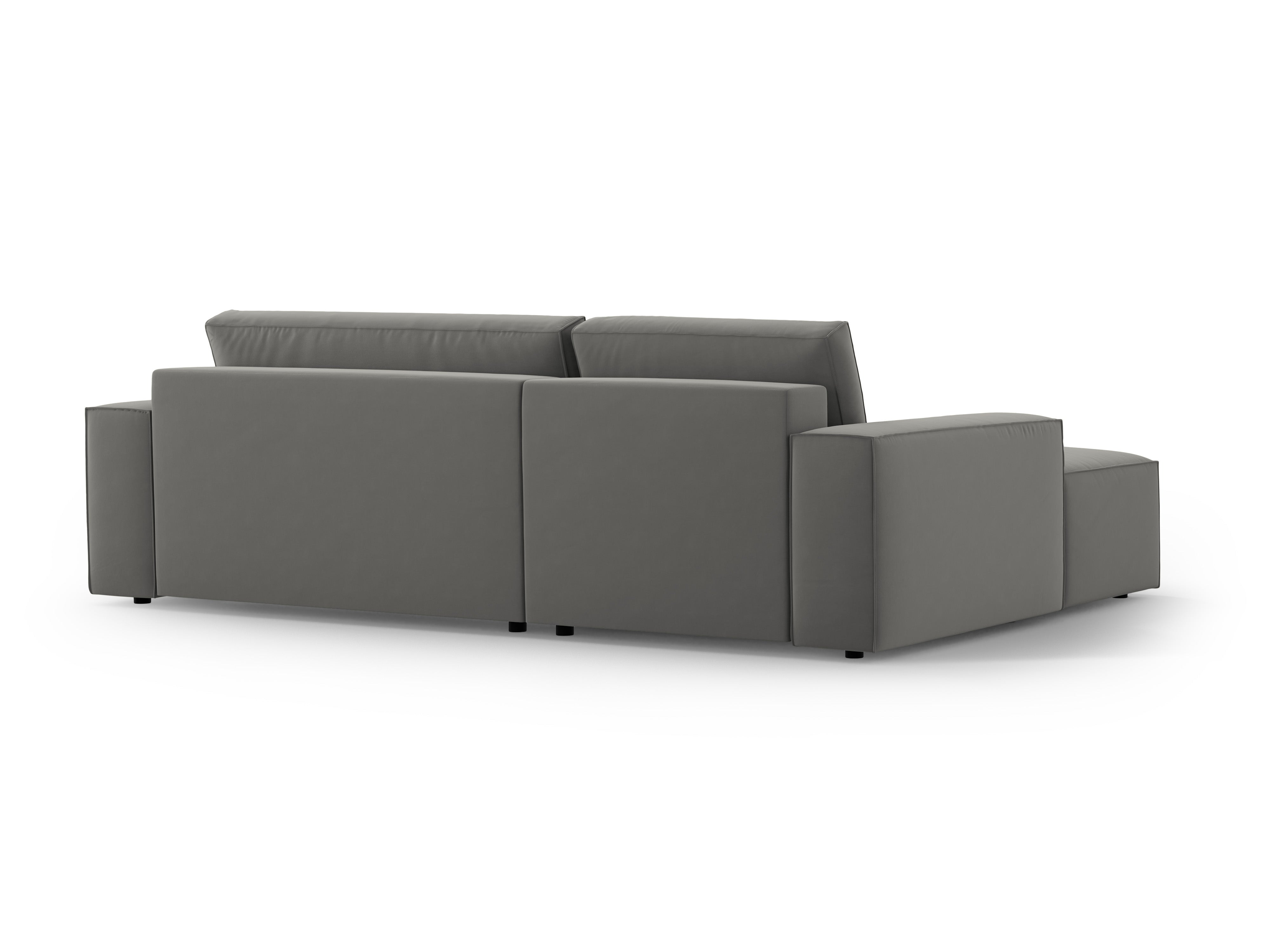 Left-facing velvet corner sofa bed JODIE light gray