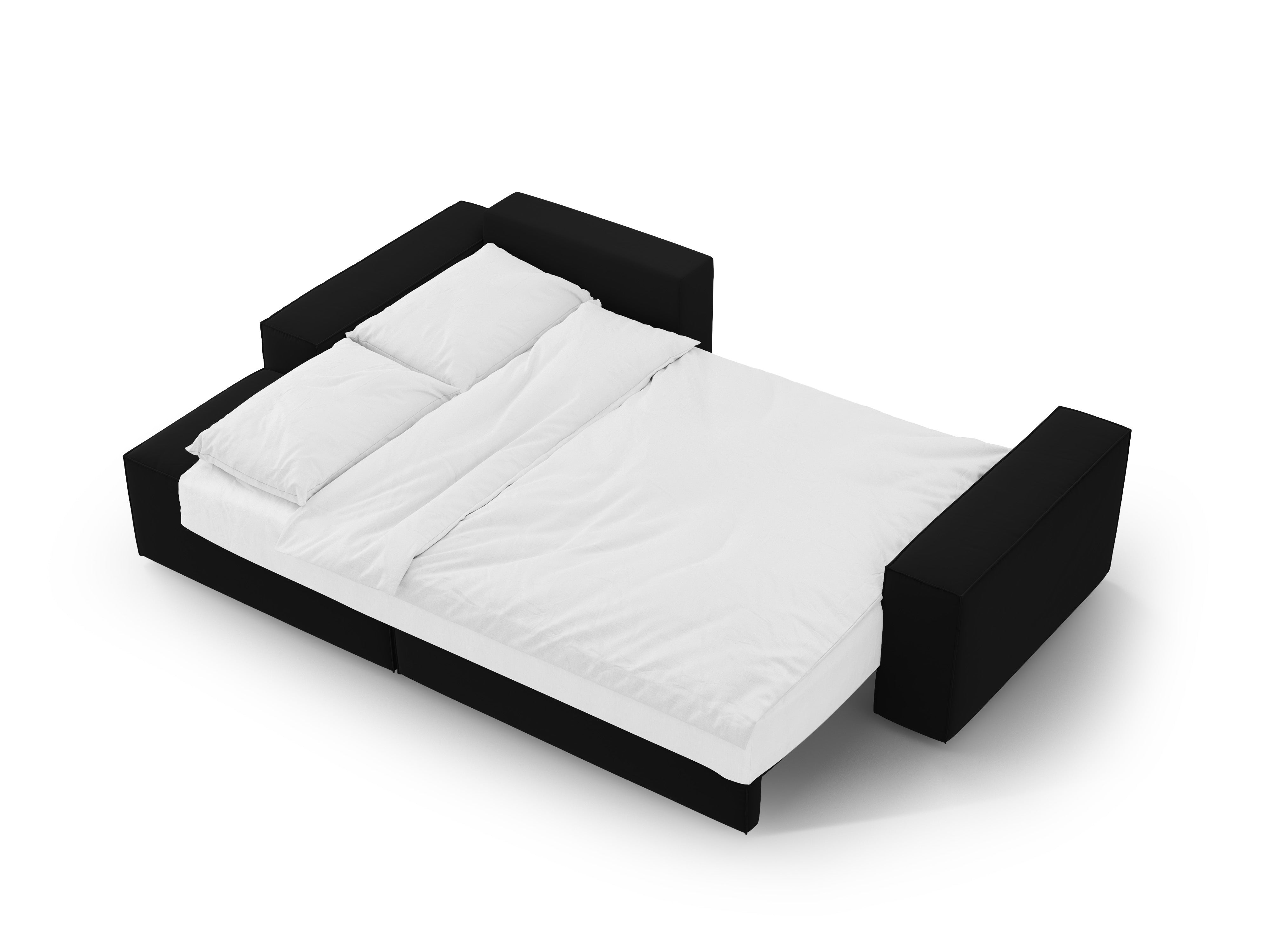 Left-facing velvet corner sofa bed JODIE black