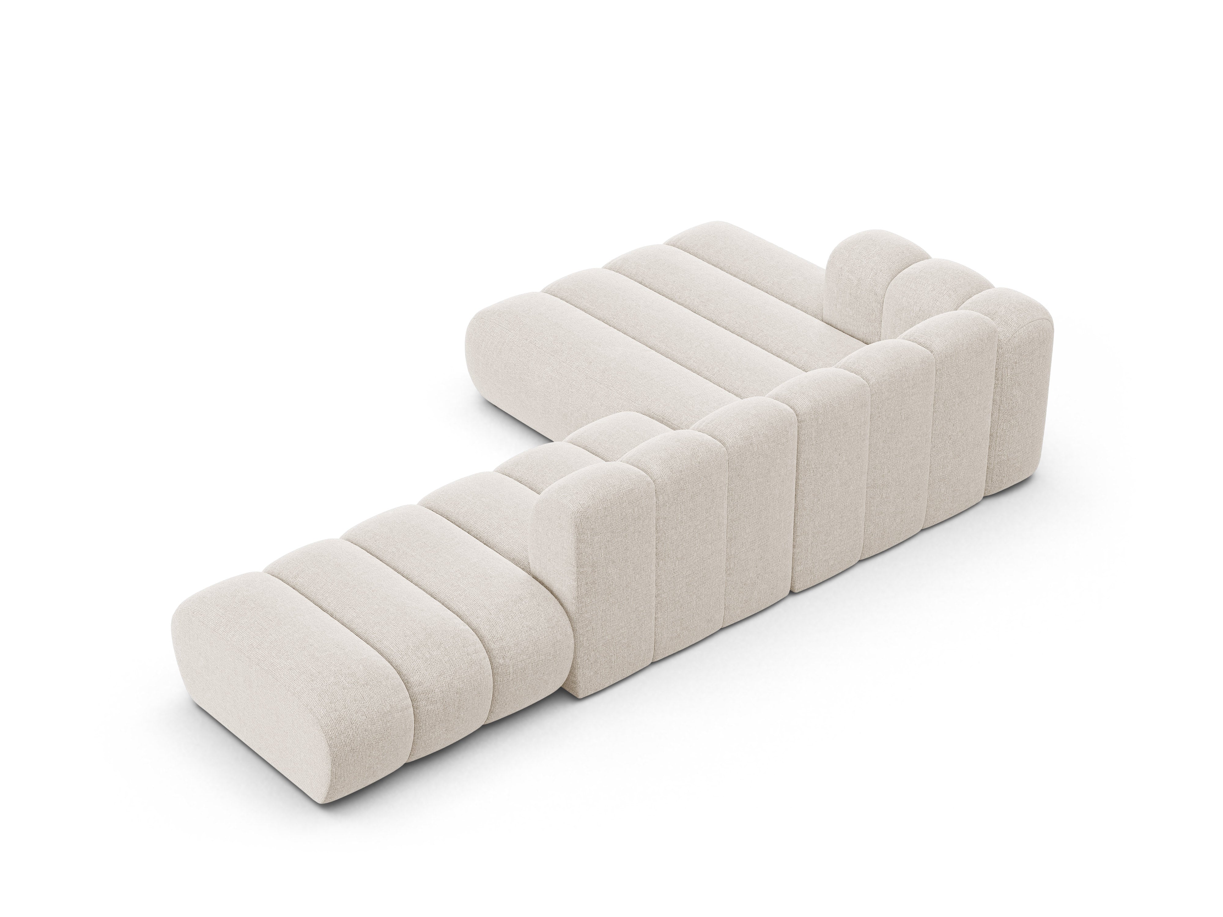 5-seater left-facing corner sofa LUPINE light beige chenille