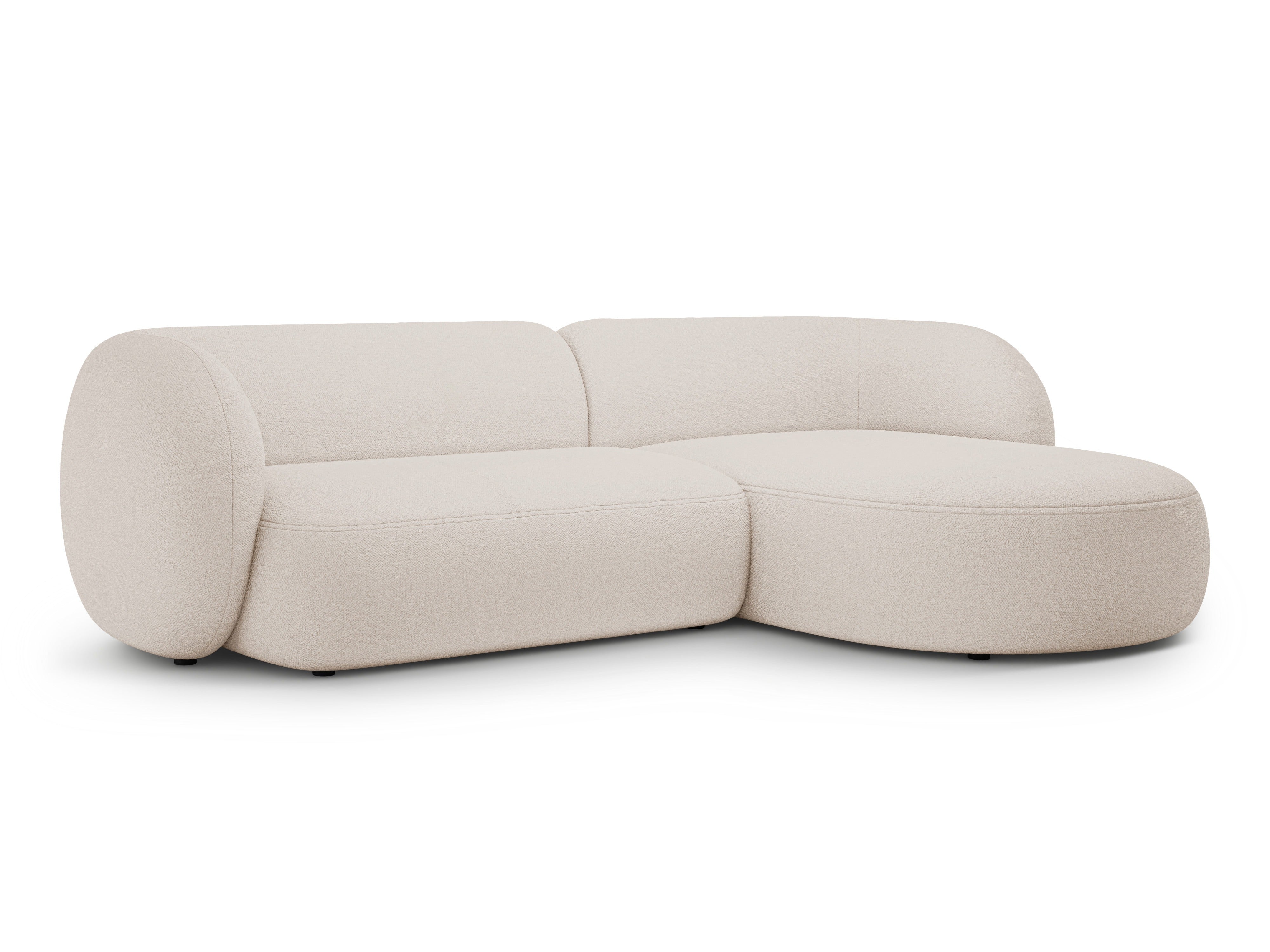 Right-facing 3-seater sofa KATE beige boucle
