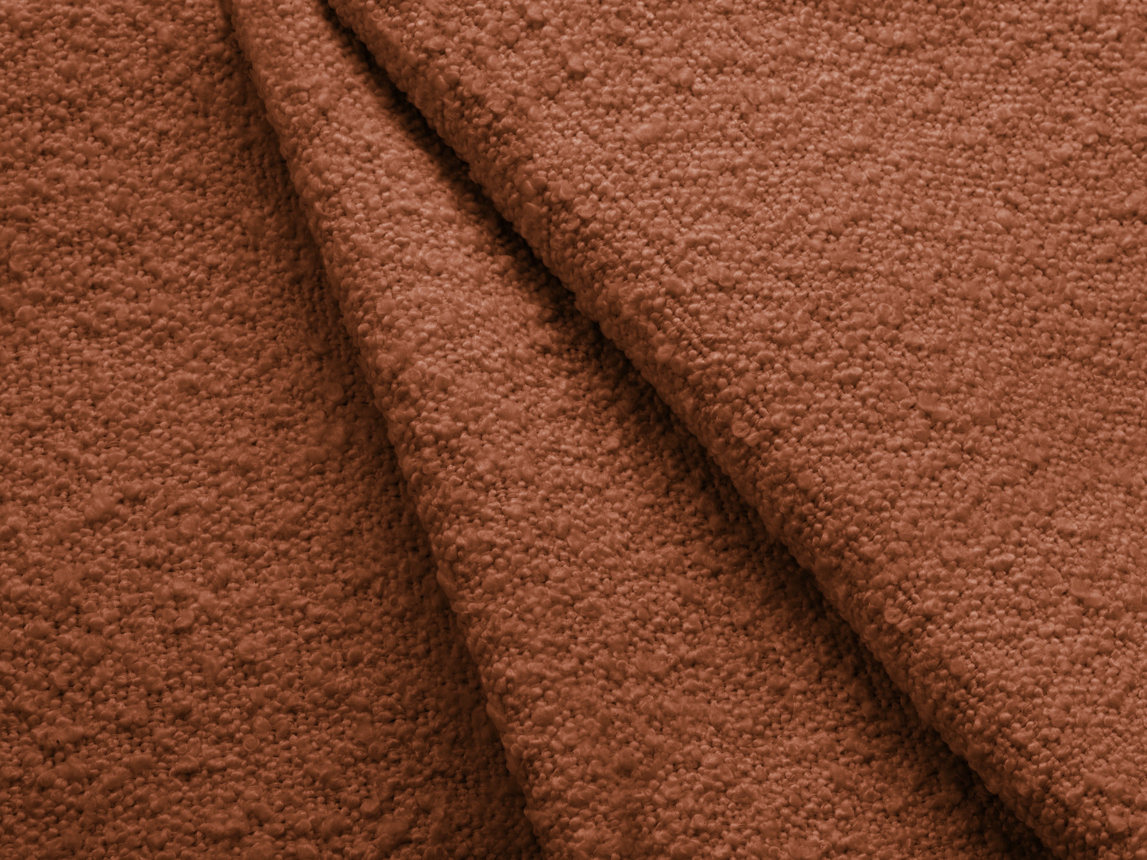 Right-facing 3-seater sofa KATE terracotta boucle