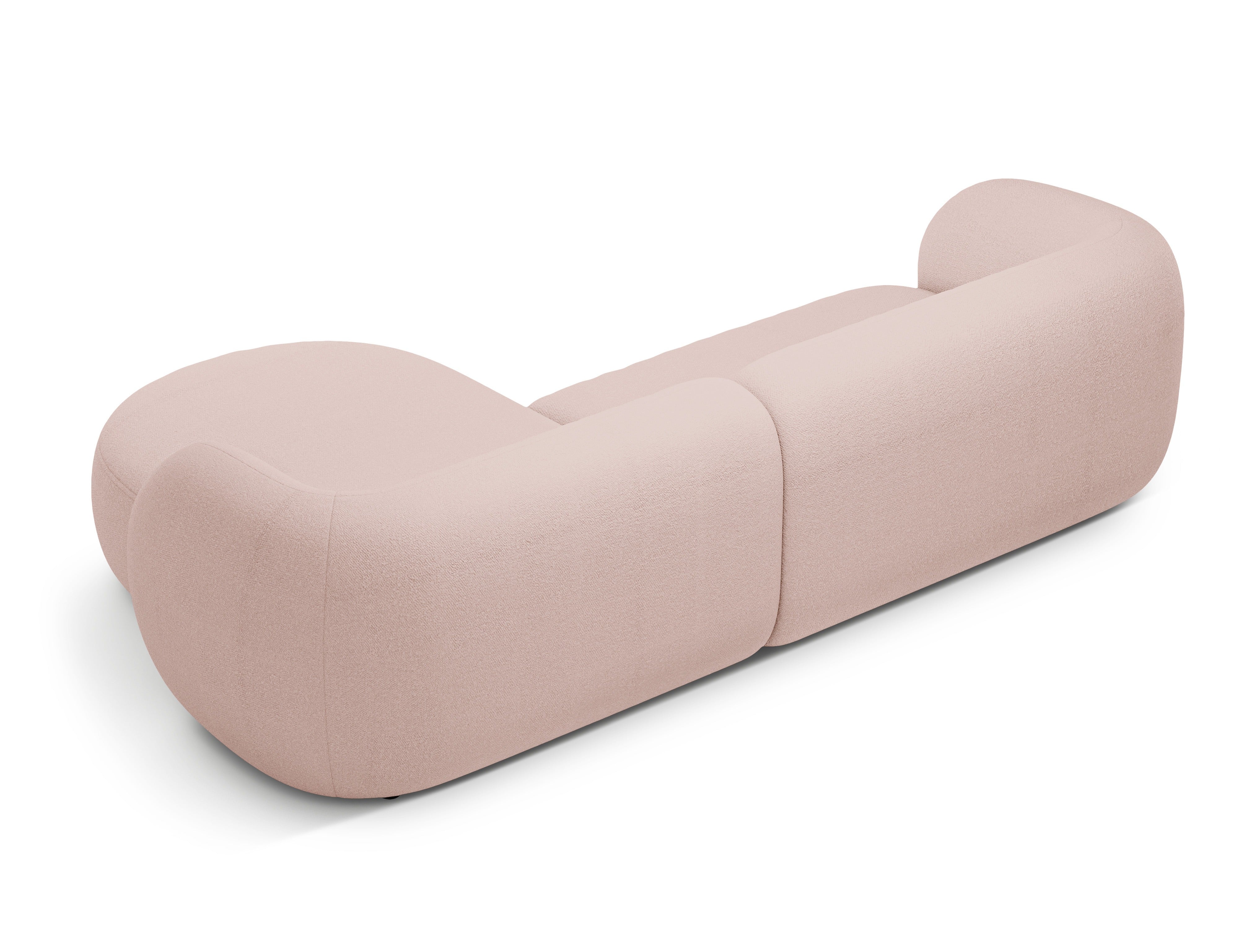 Right-facing 3-seater sofa KATE pink boucle