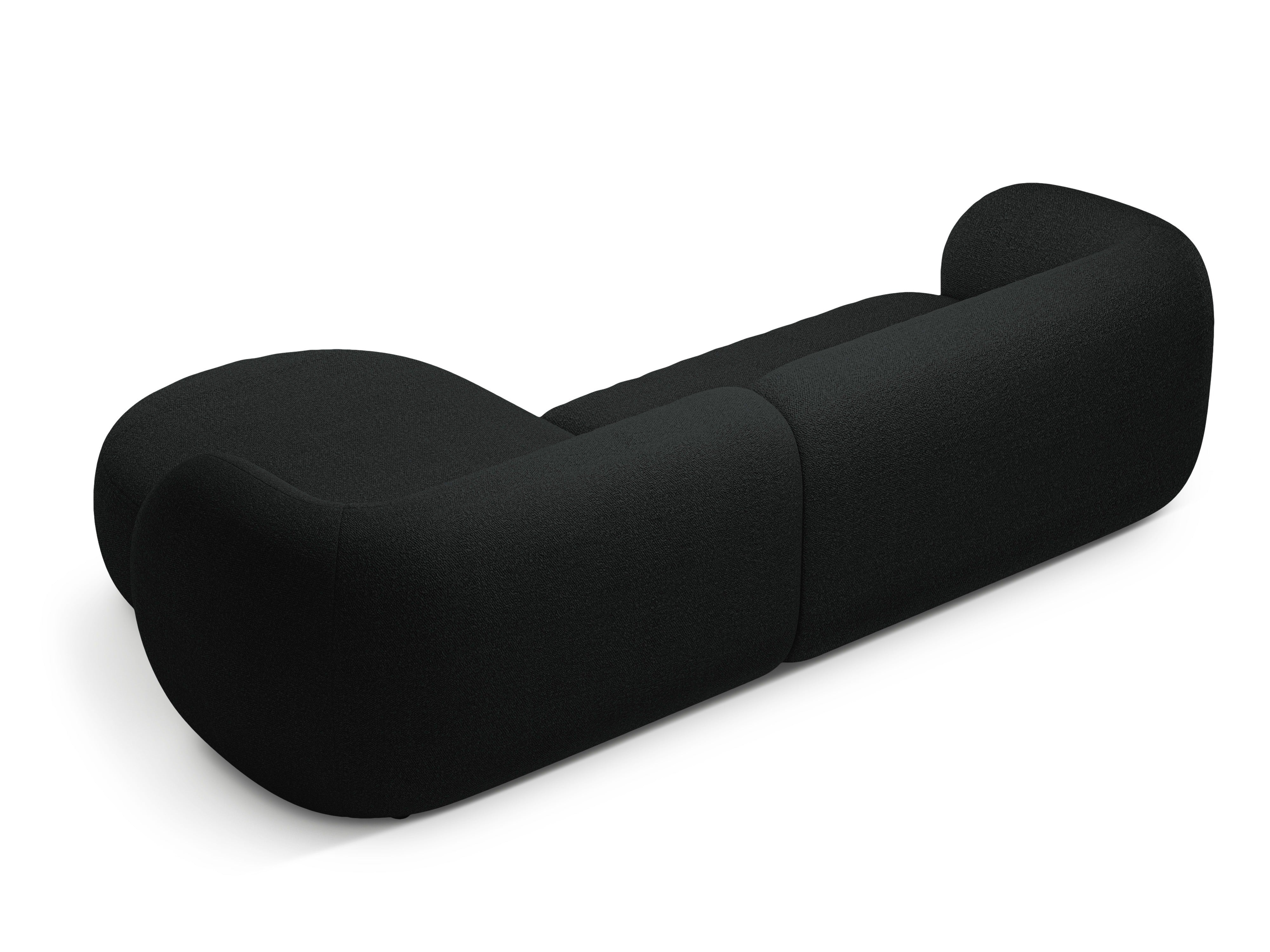 Pravostranný rohový gauč pro 3 osoby KATE černý boucle