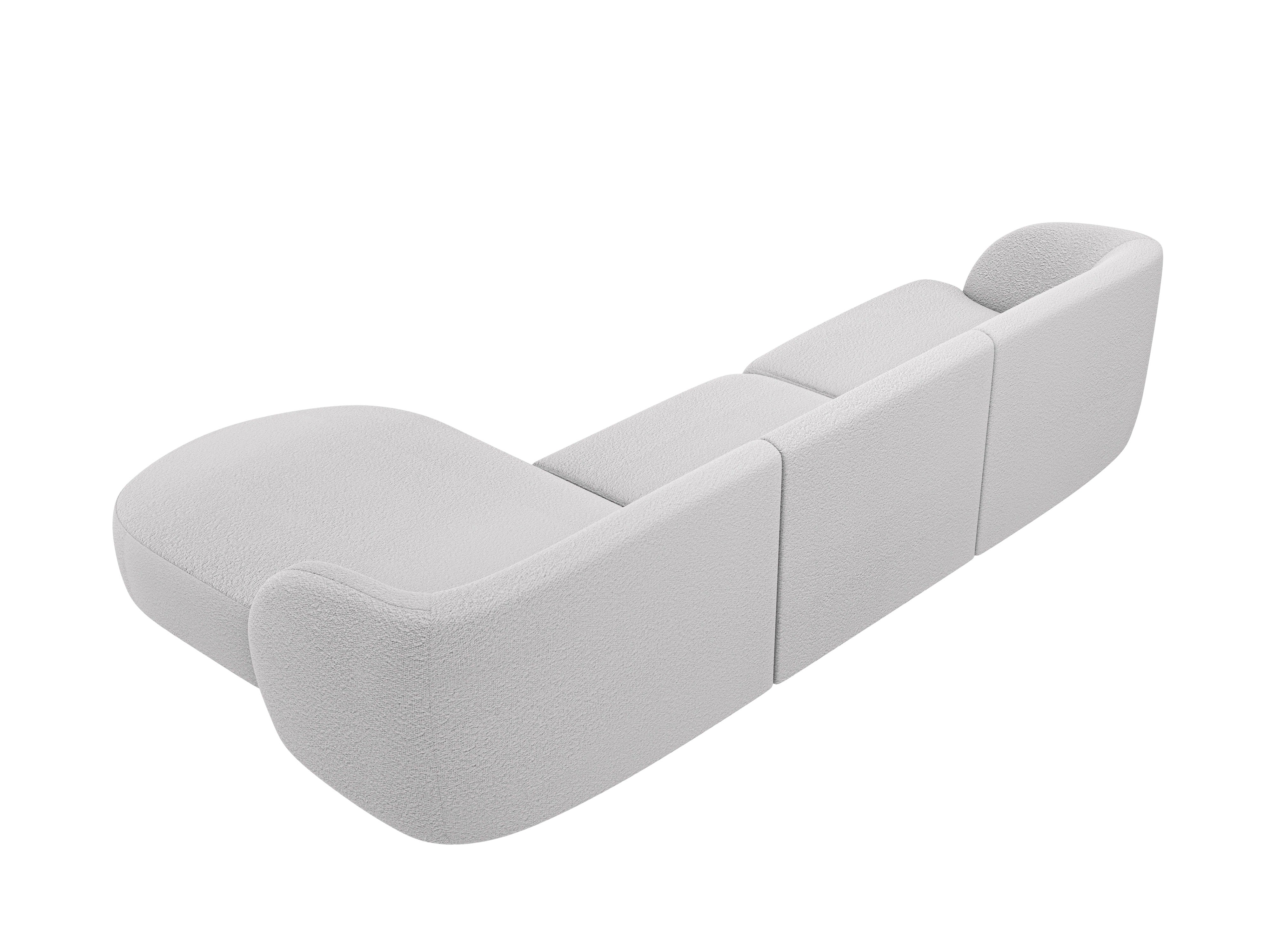 4-seater right-facing corner sofa MILEY light gray boucle