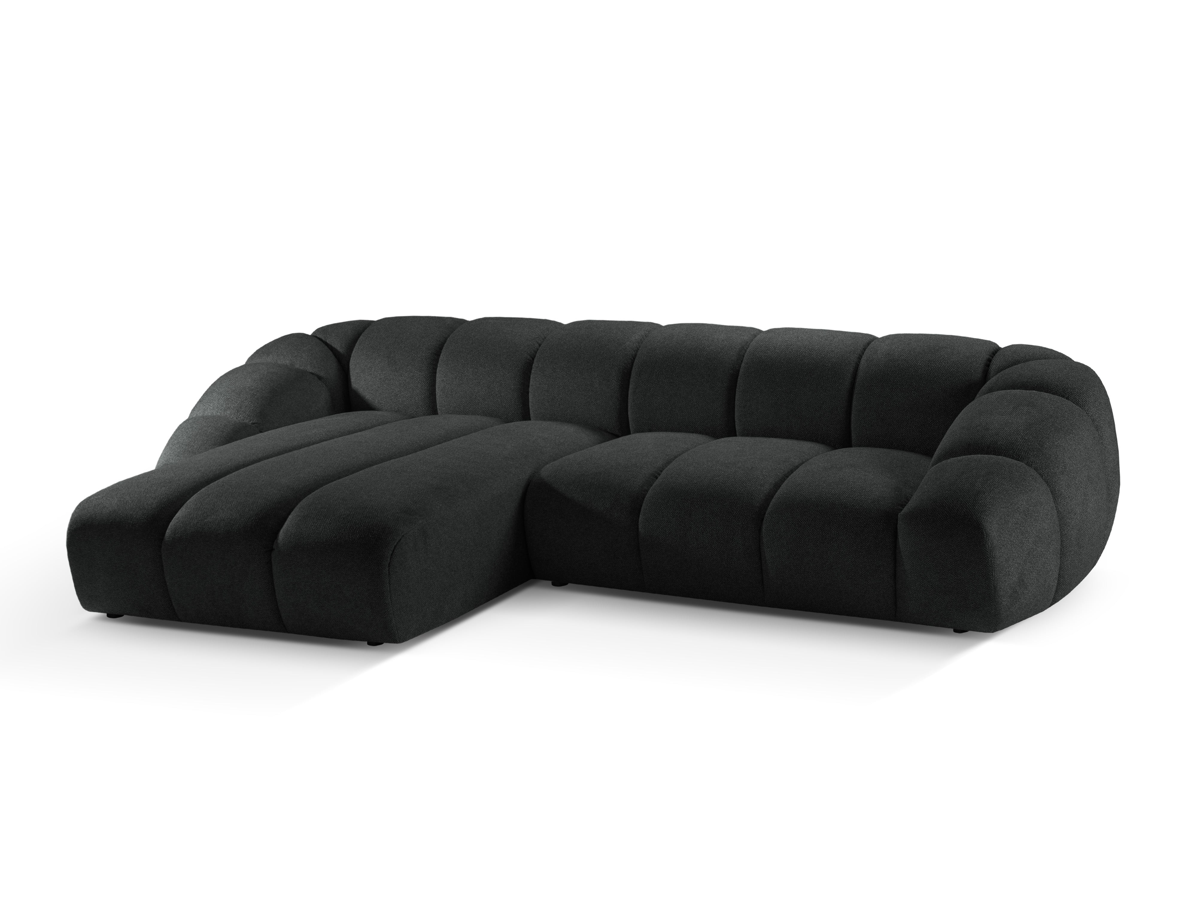 4-seater left-facing corner sofa DIANA in anthracite chenille