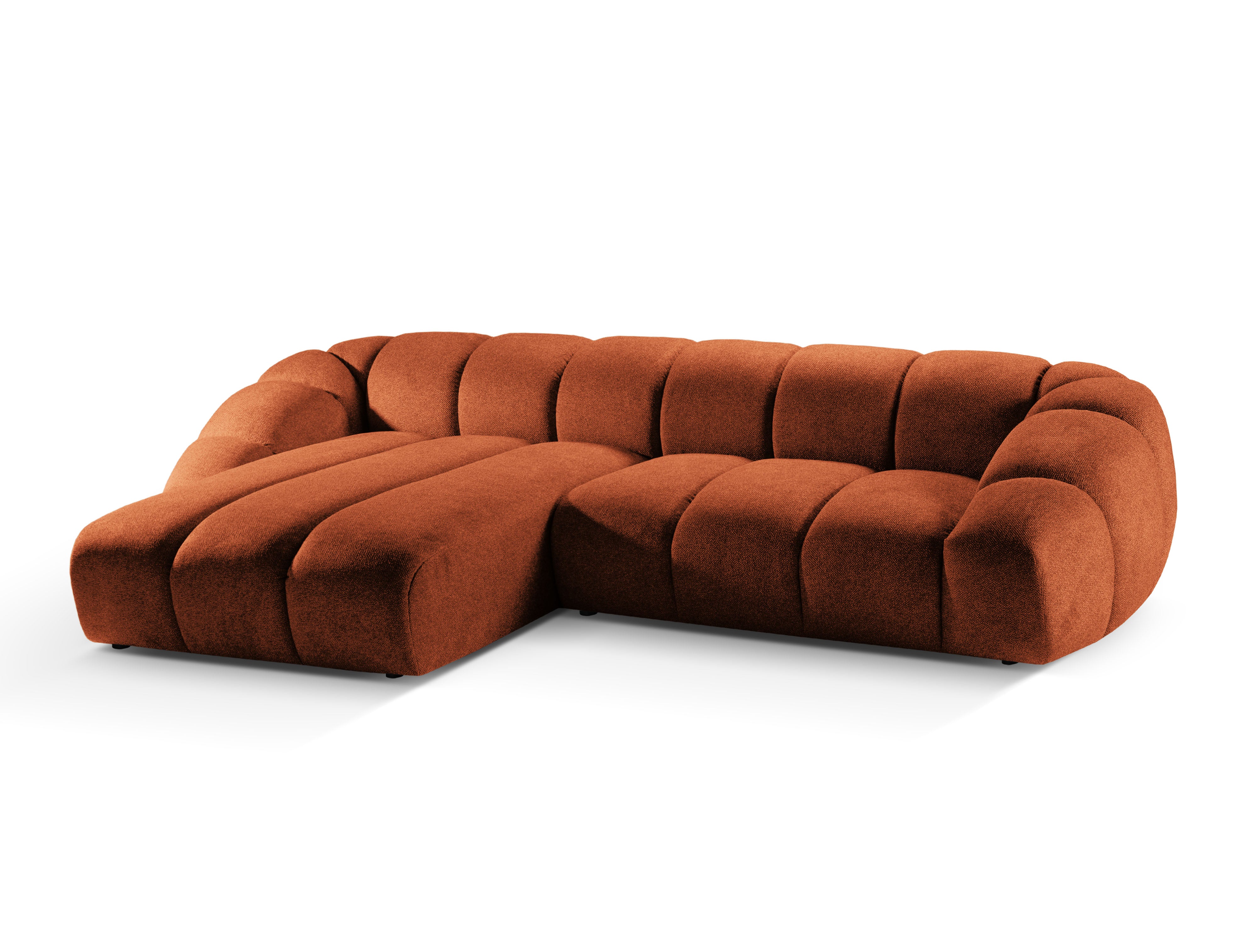 4-seater left-facing corner sofa DIANA terracotta chenille
