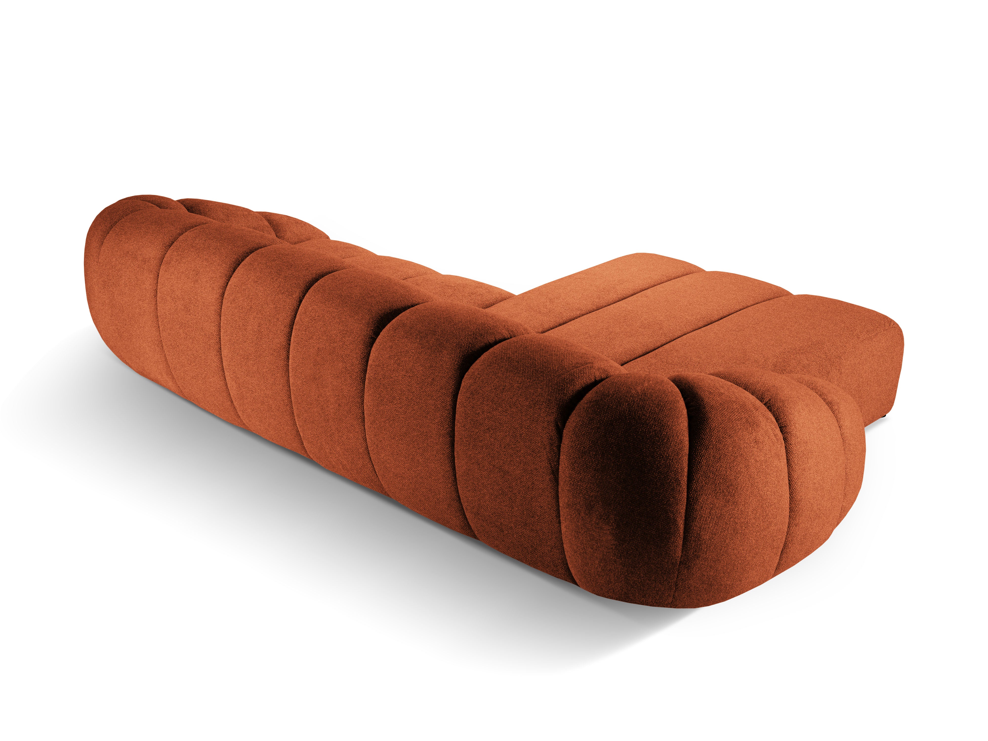 4-seater left-facing corner sofa DIANA terracotta chenille