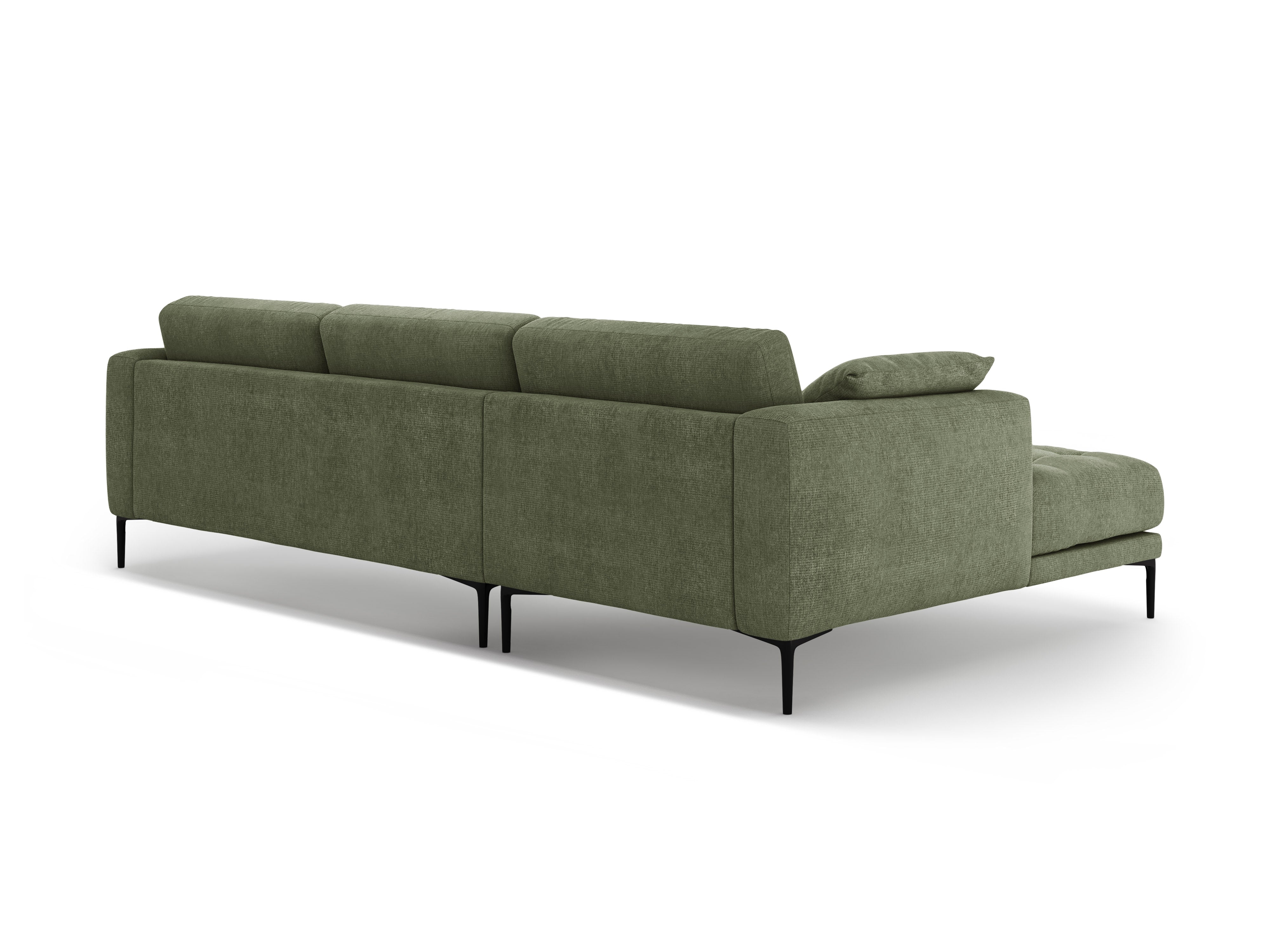 Left-sided corner sofa BEMY olive chenille