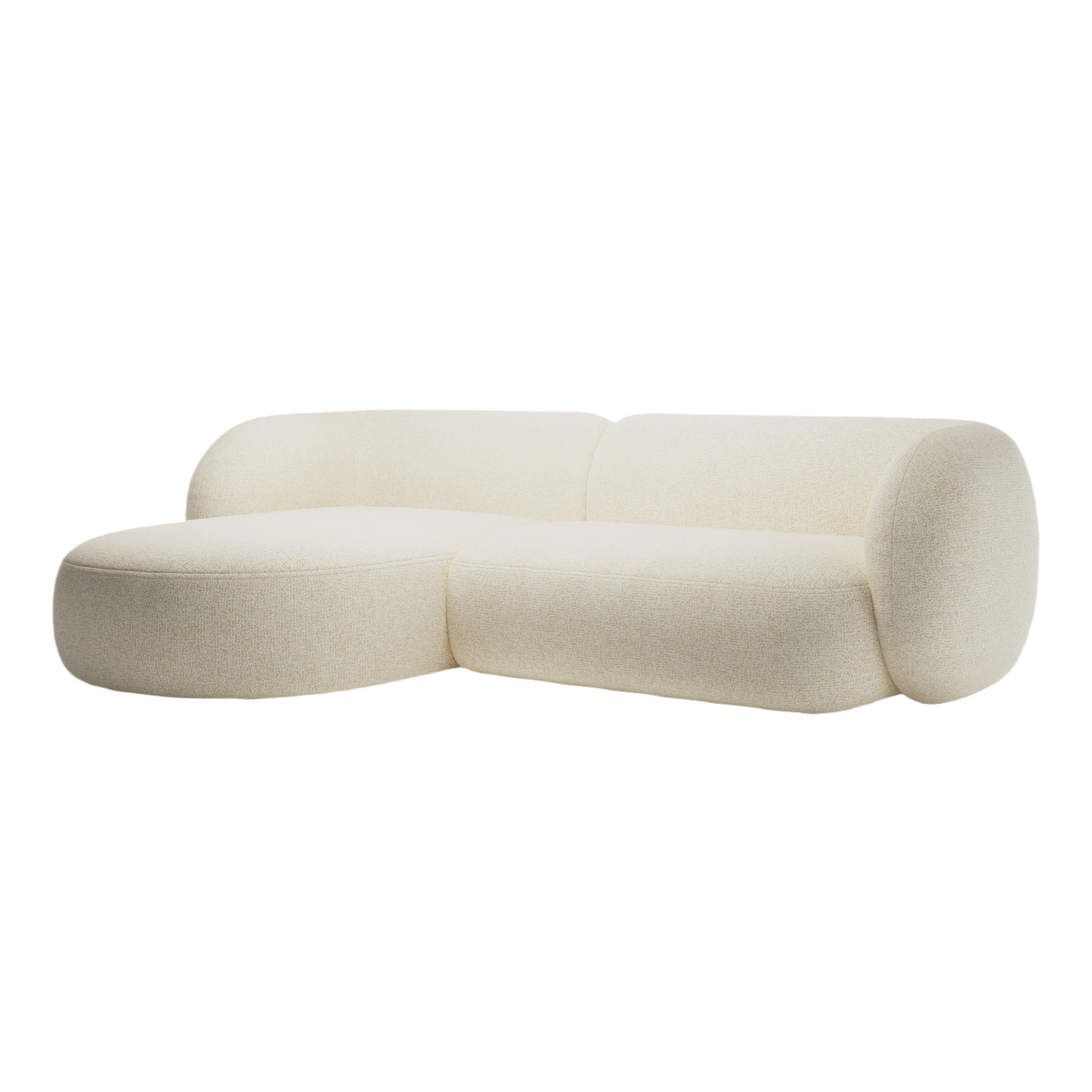 Left-facing 3-seater sofa KATE light beige mélange