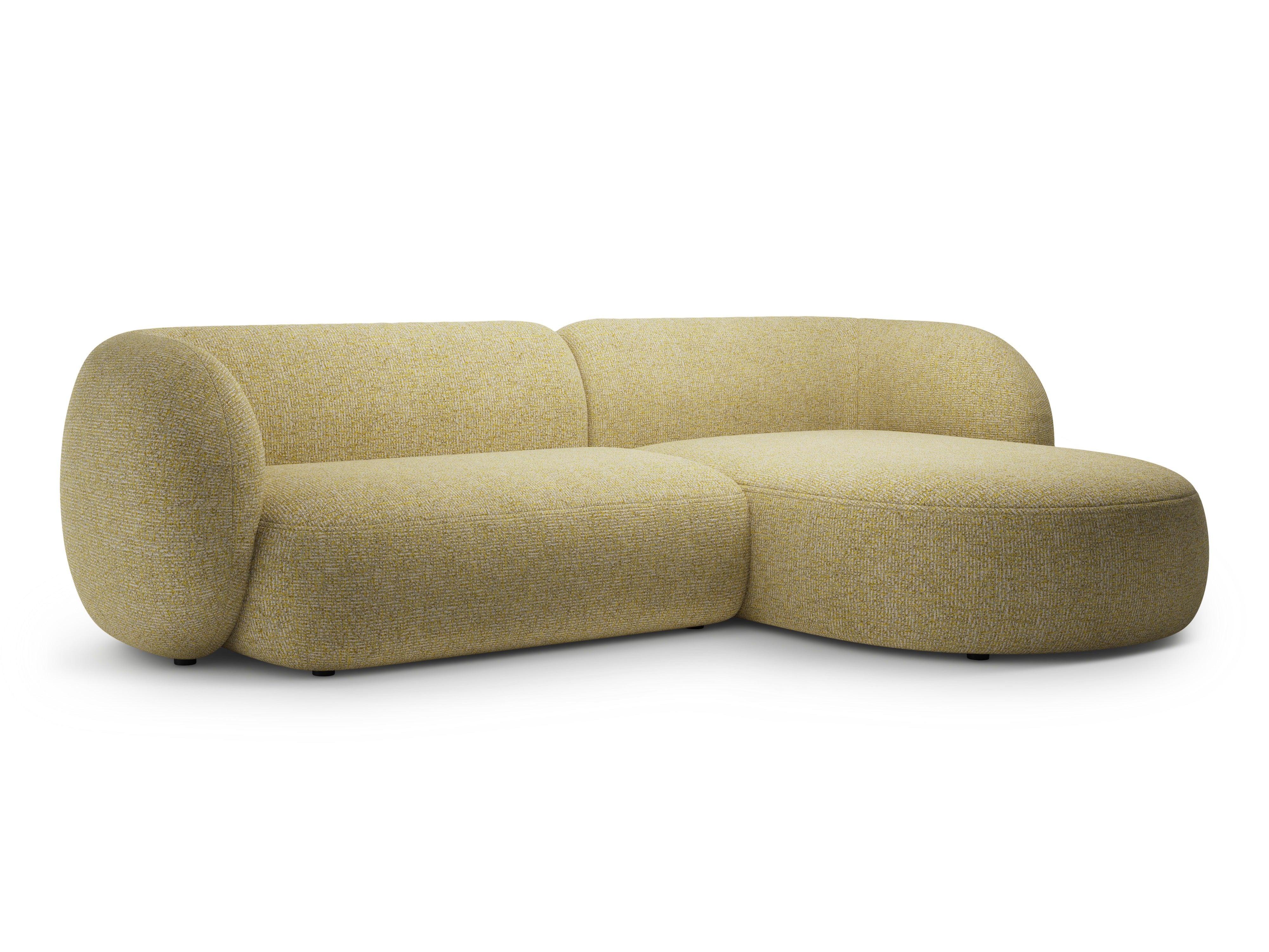 Right-facing 3-seater sofa KATE yellow mélange