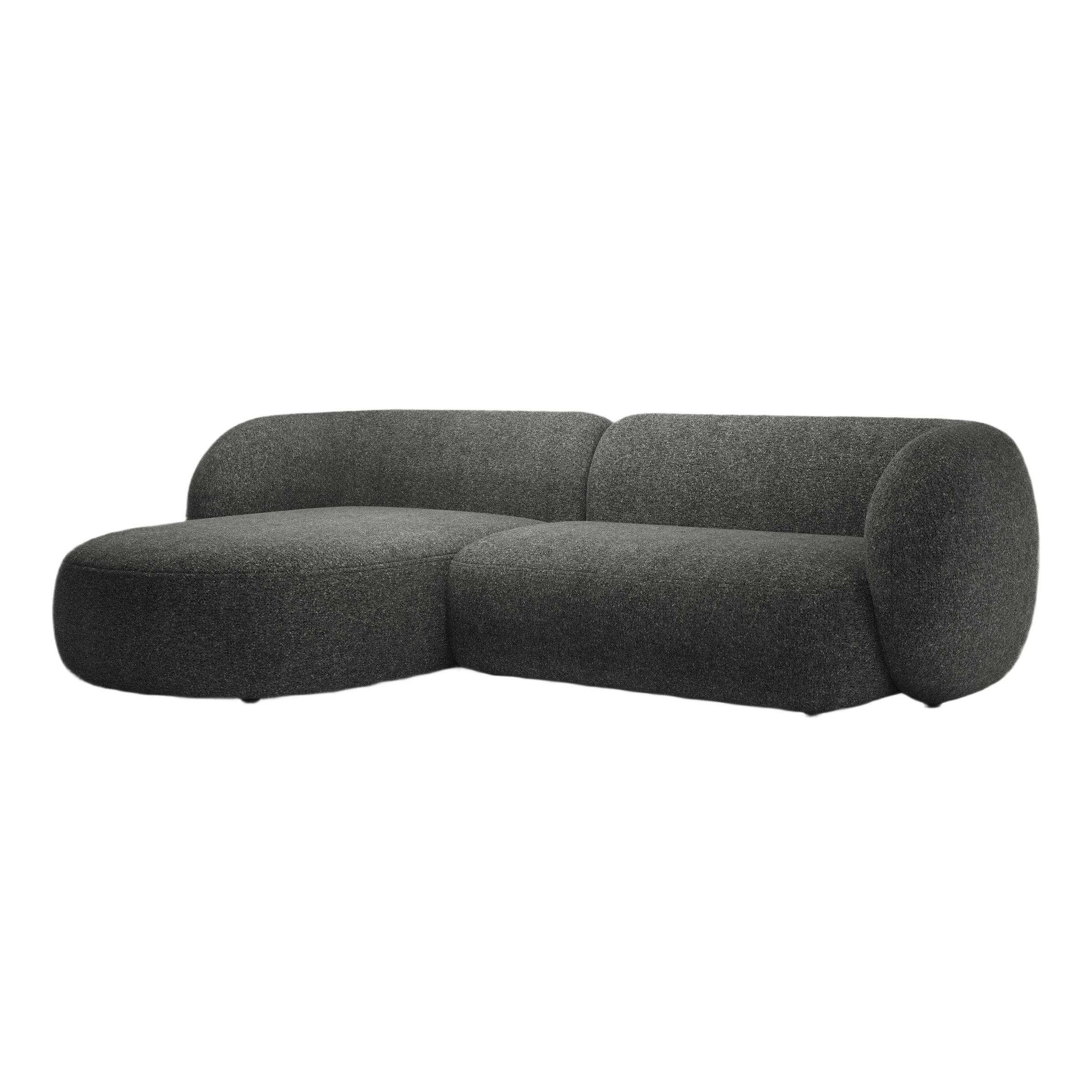 Left-facing 3-seater sofa KATE dark gray mélange