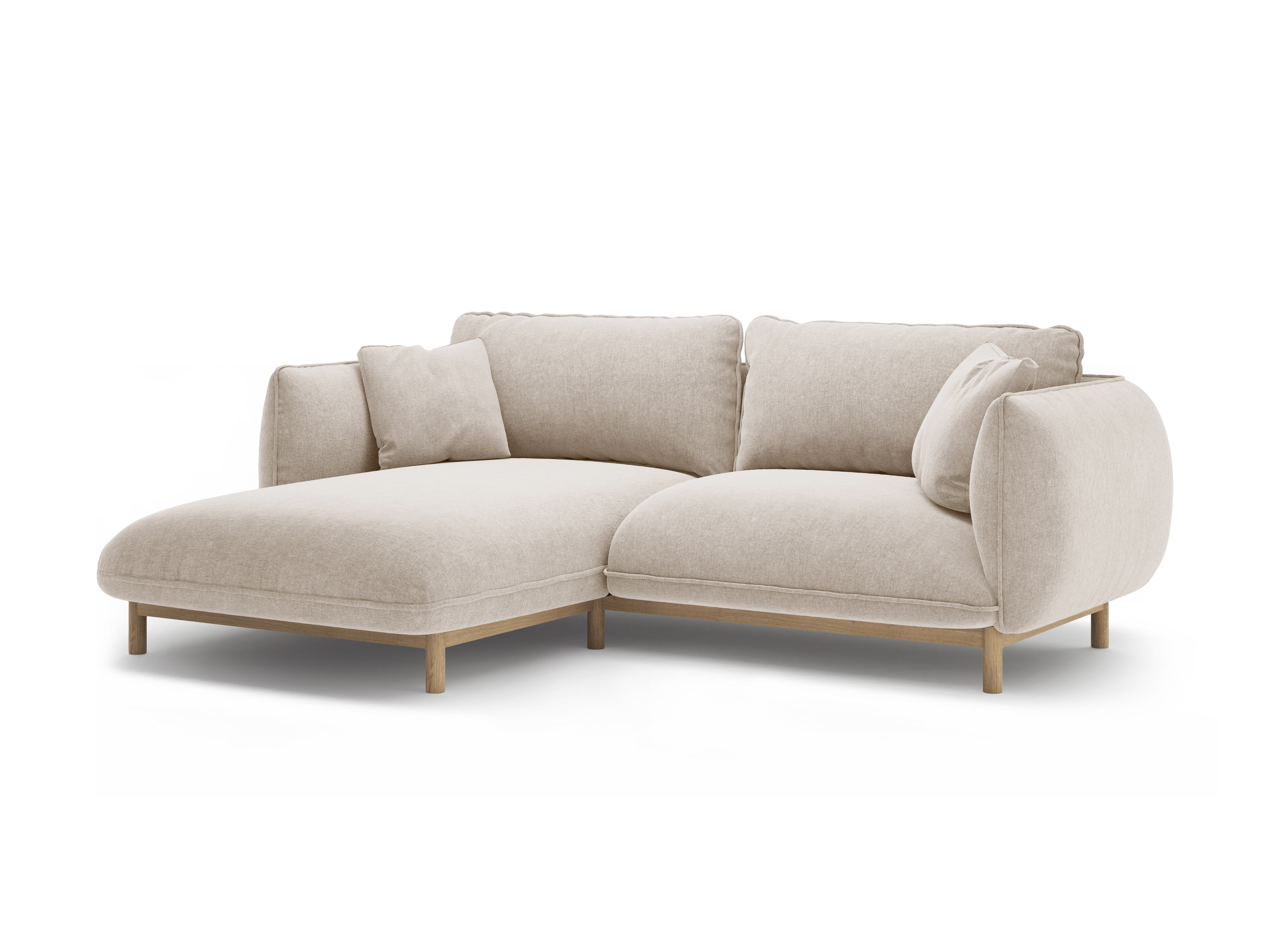 Left-sided corner sofa ADA light beige chenille