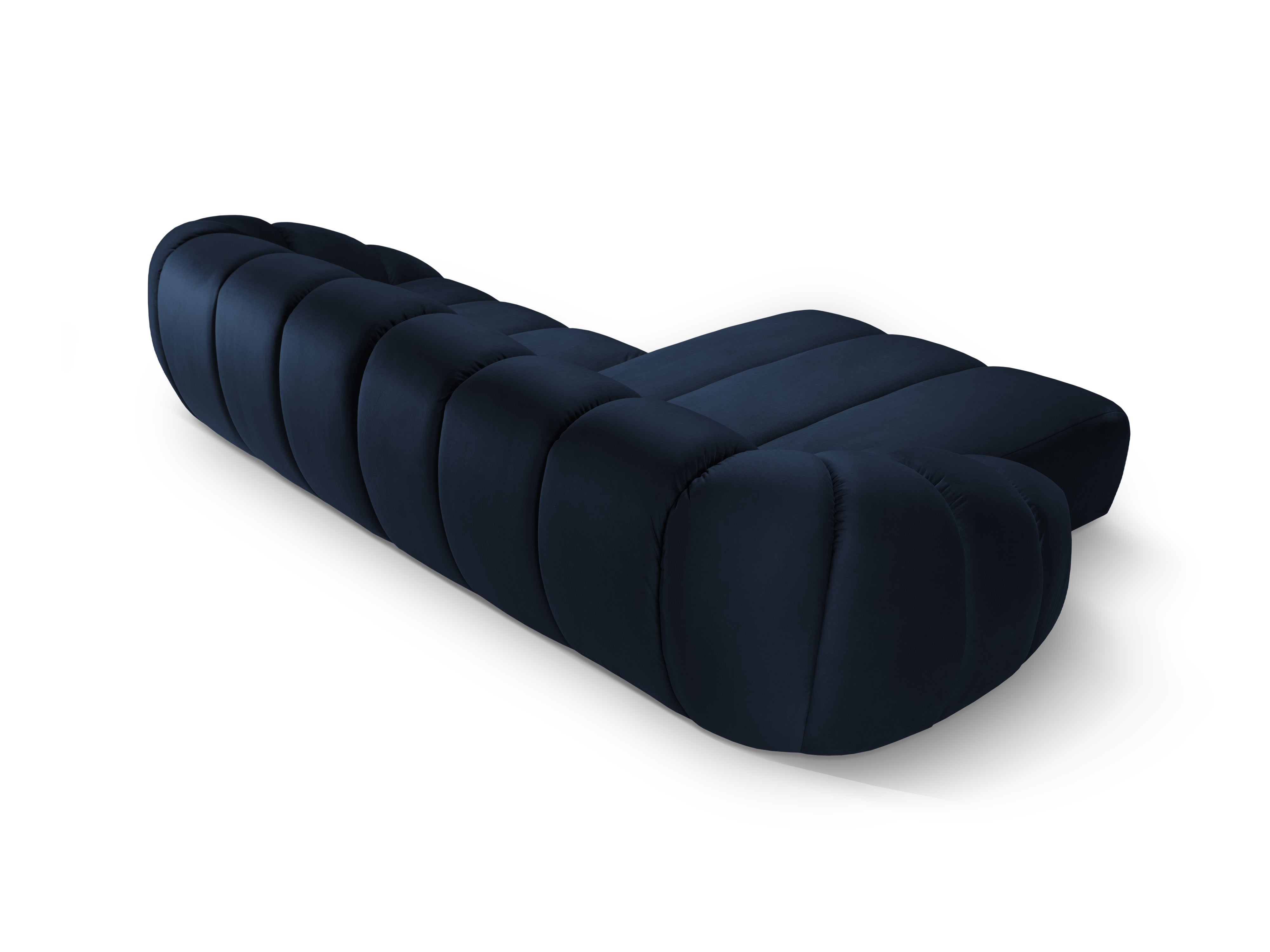 Left-facing velvet corner sofa for 4 people DIANA royal blue