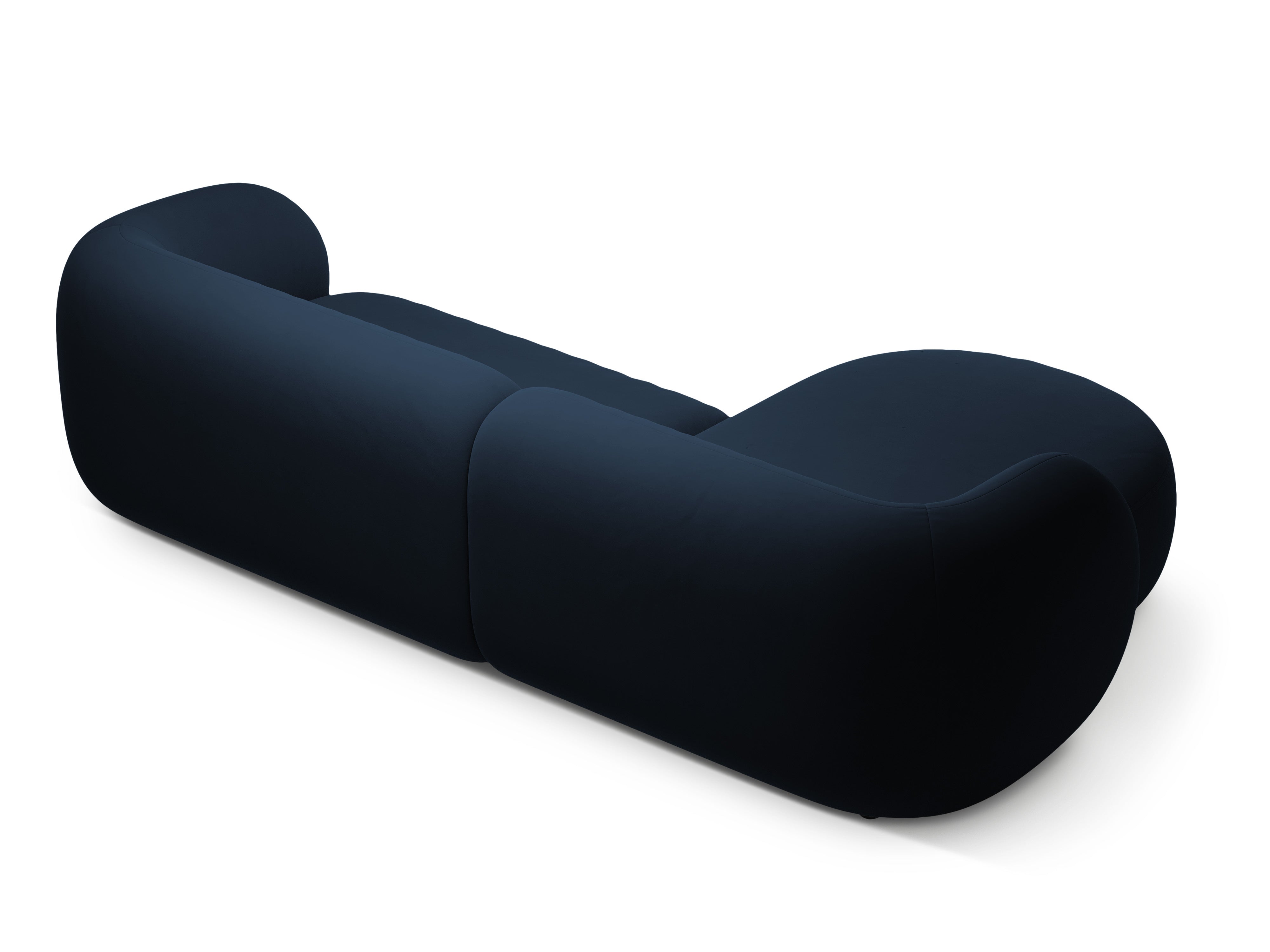 Left-facing velvet corner sofa for 3 people KATE royal blue