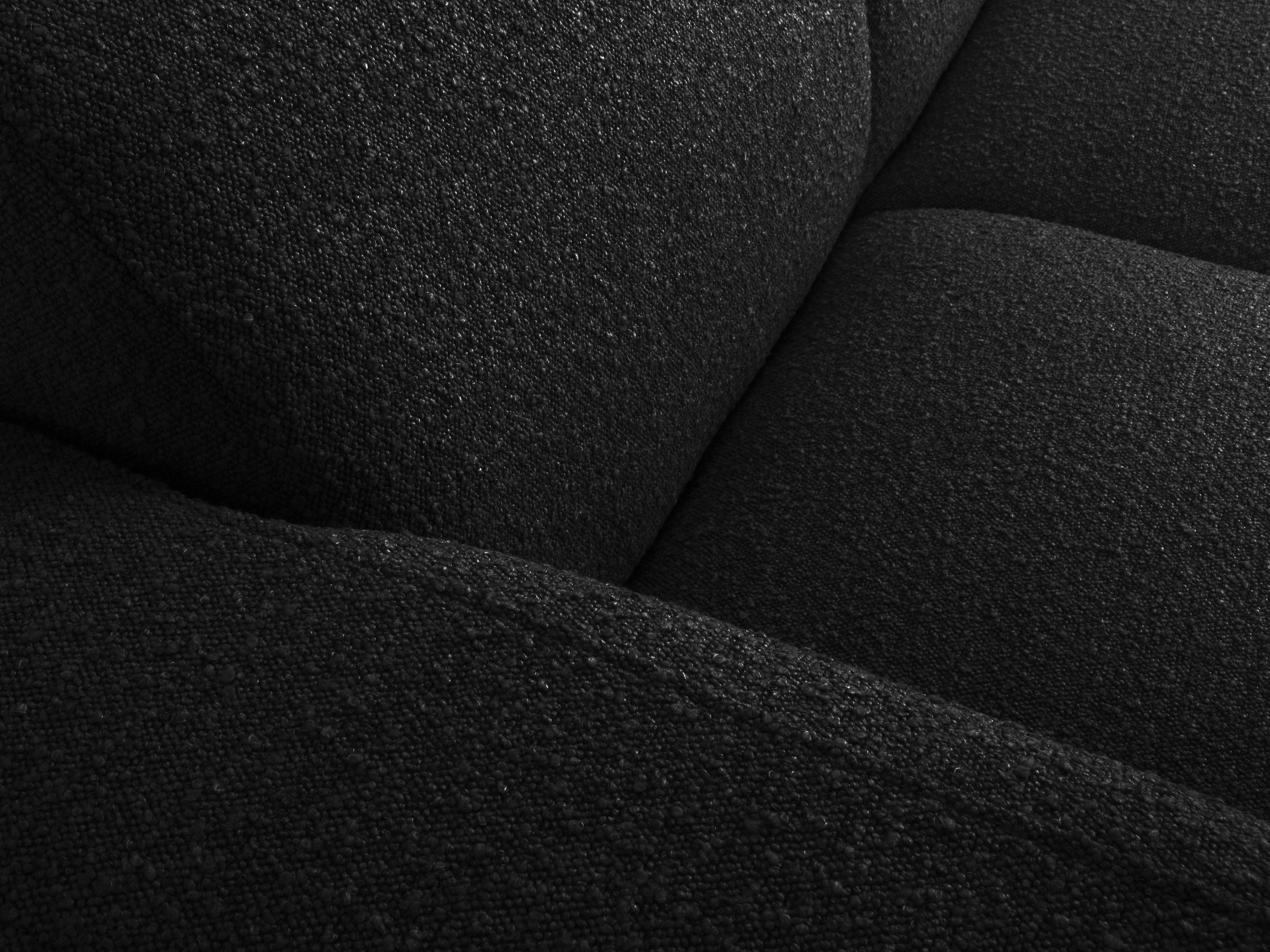 Narożnik w tkaninie boucle lewostronny otwarty MOLINO czarny Micadoni    Eye on Design