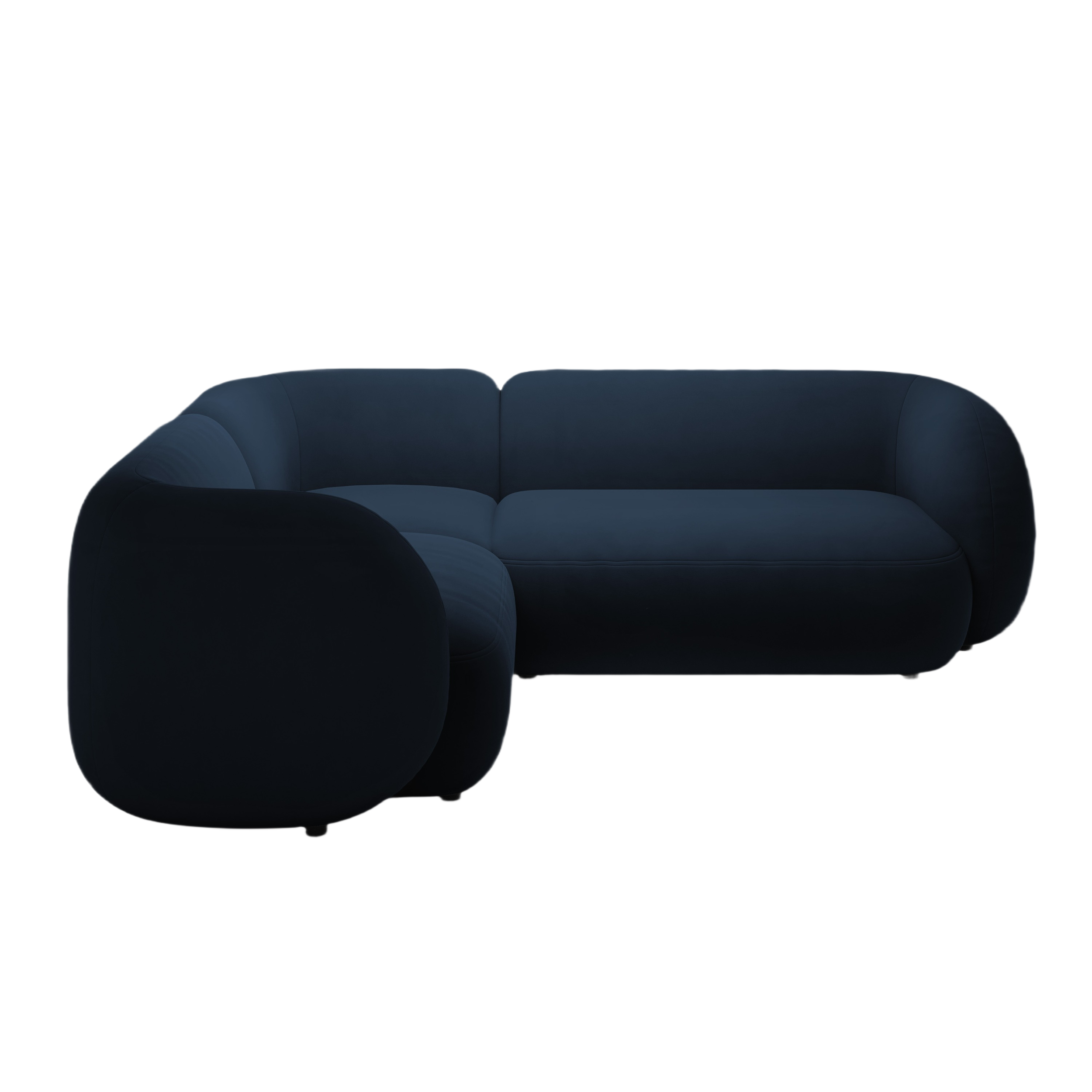 Sametový rohový gauč levostranný pro 4 osoby KATE královsky modrý