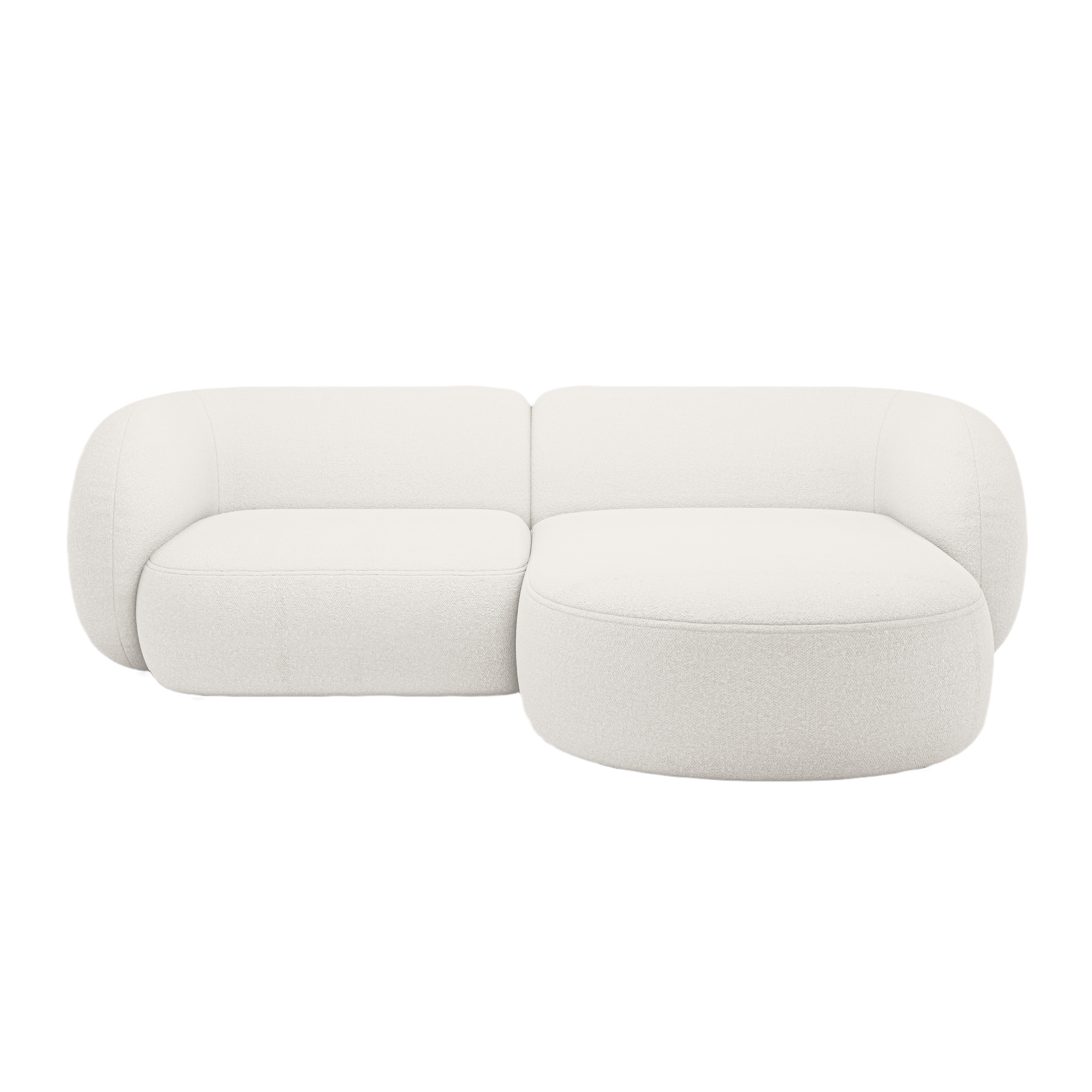 Right-facing 2-seater sofa KATE white boucle
