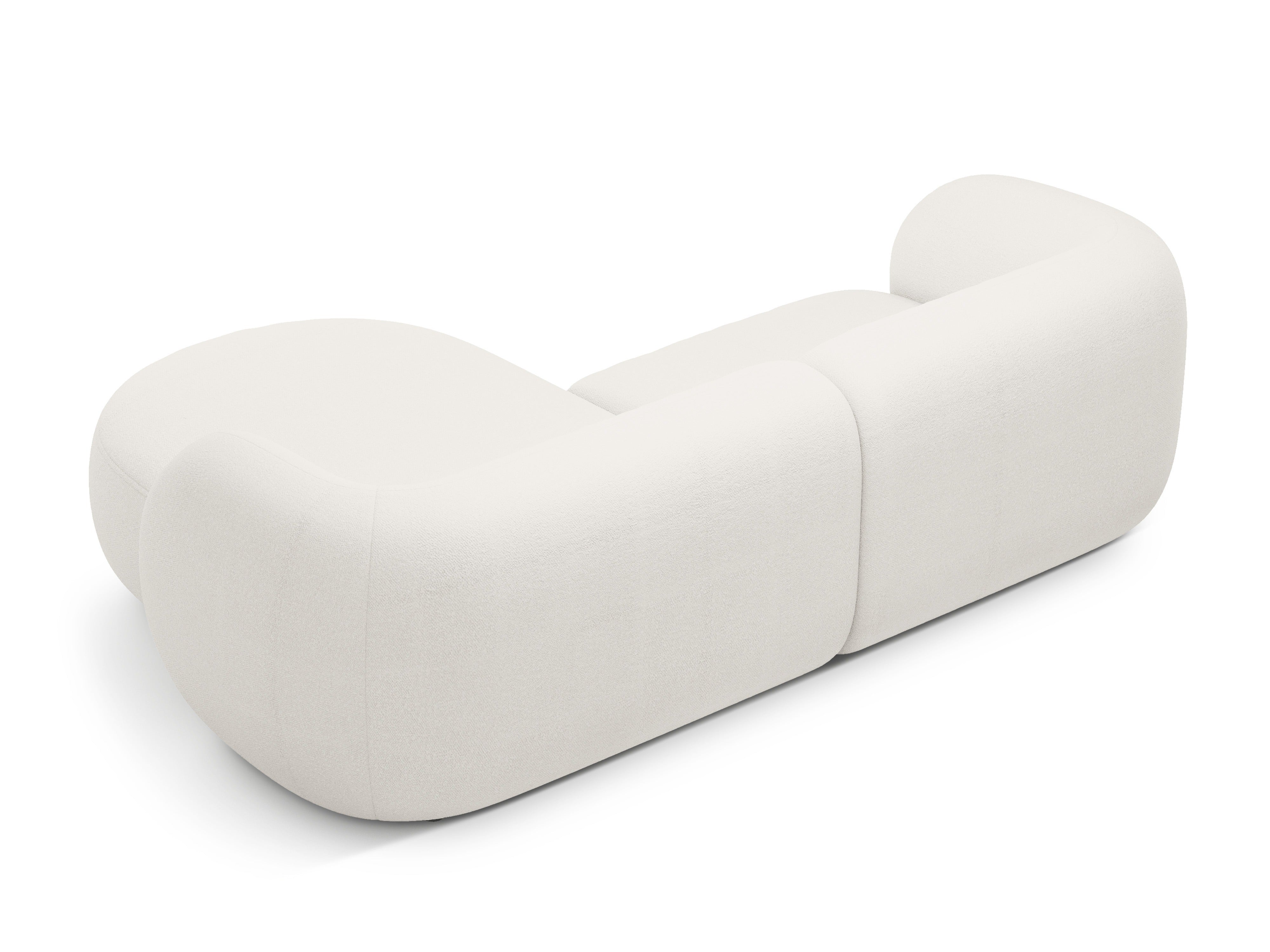 Pravostranný rohový dvoumístný gauč KATE bílý boucle