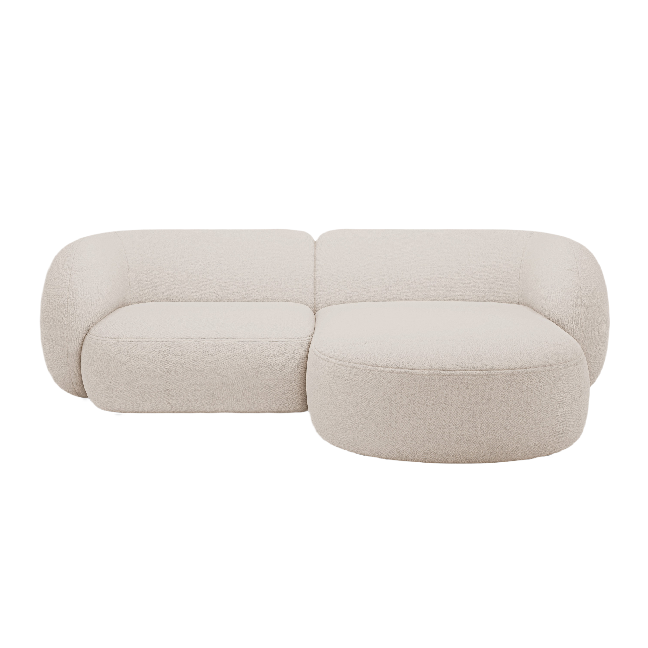 Right-facing 2-seater sofa KATE beige boucle