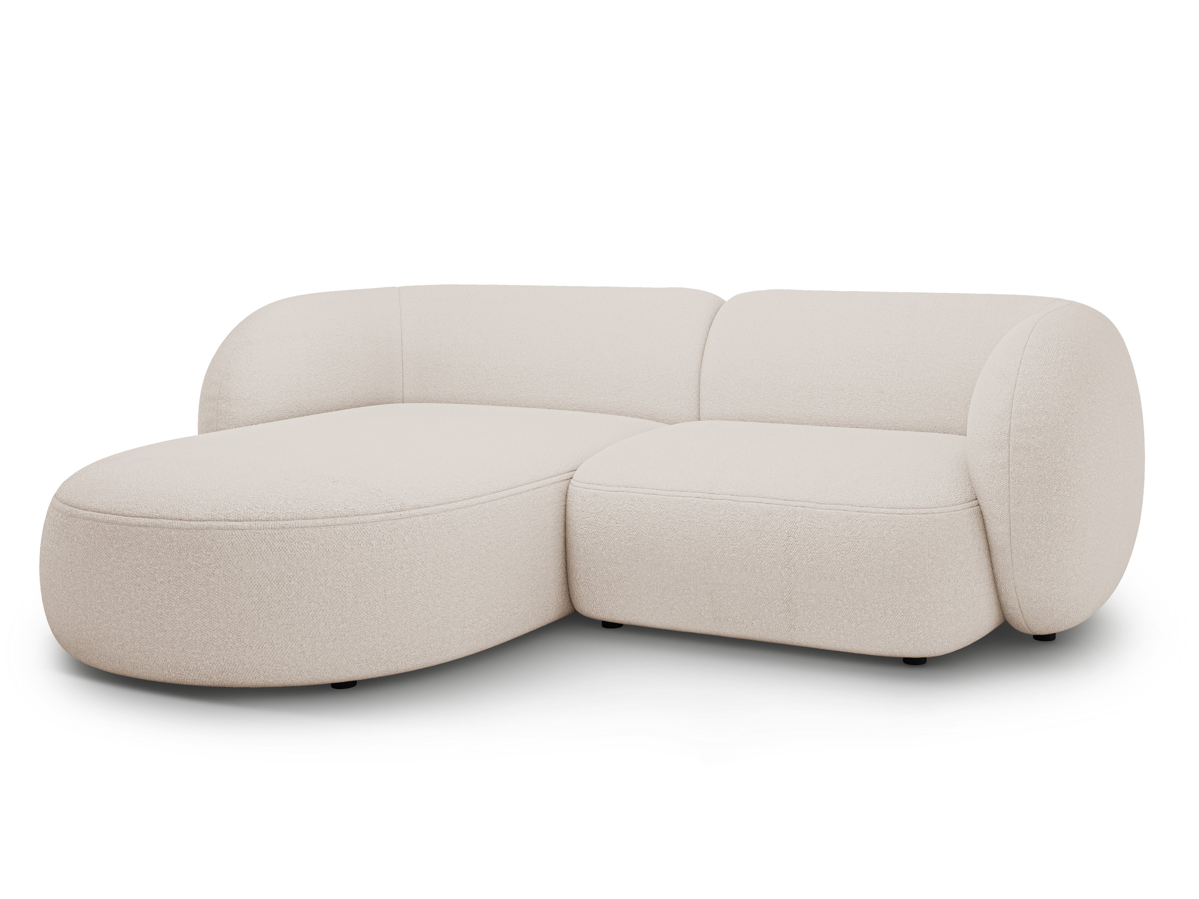 Left-sided 2-seater sofa KATE beige boucle