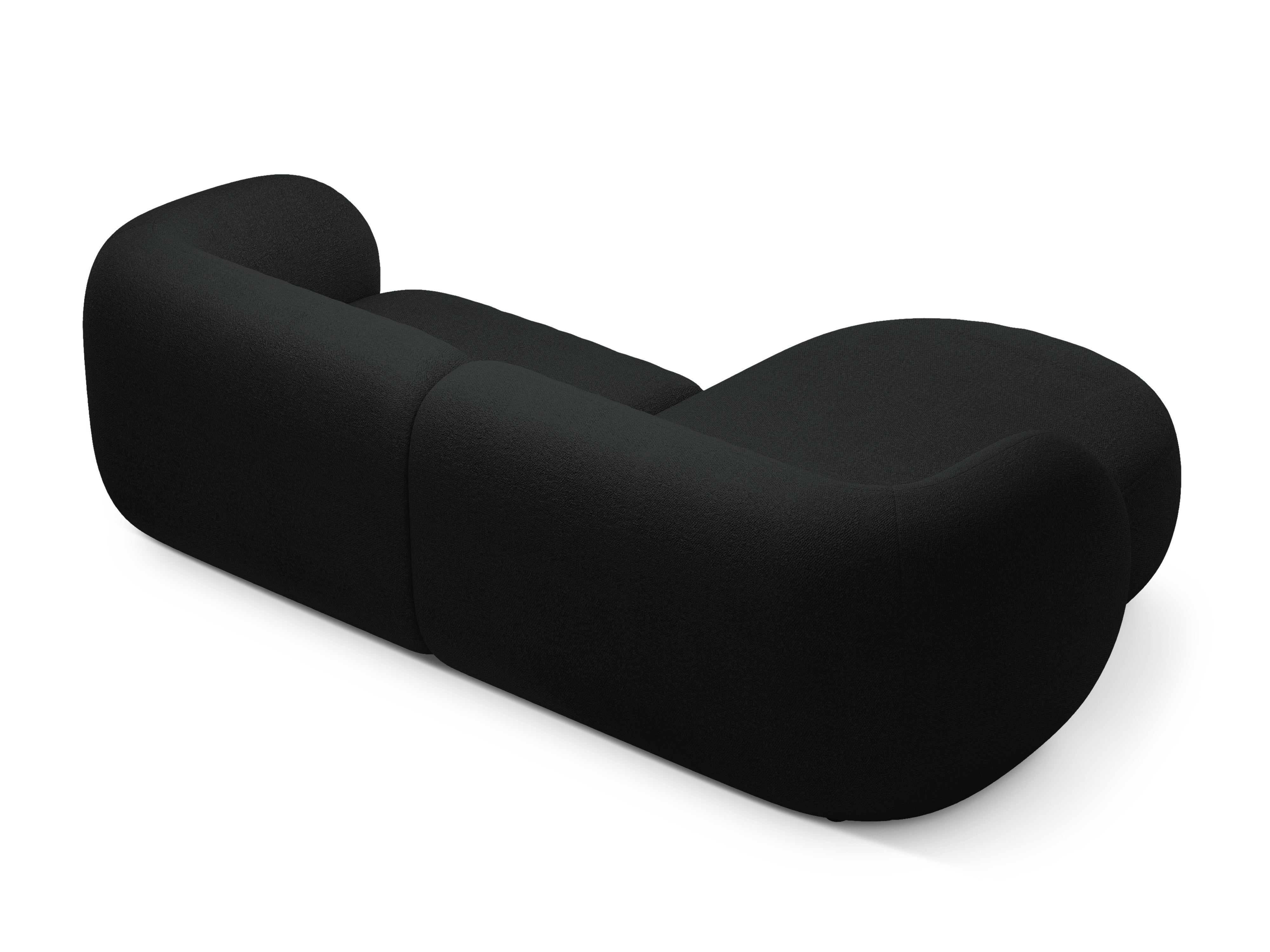 Left-sided 2-seater corner sofa KATE black boucle