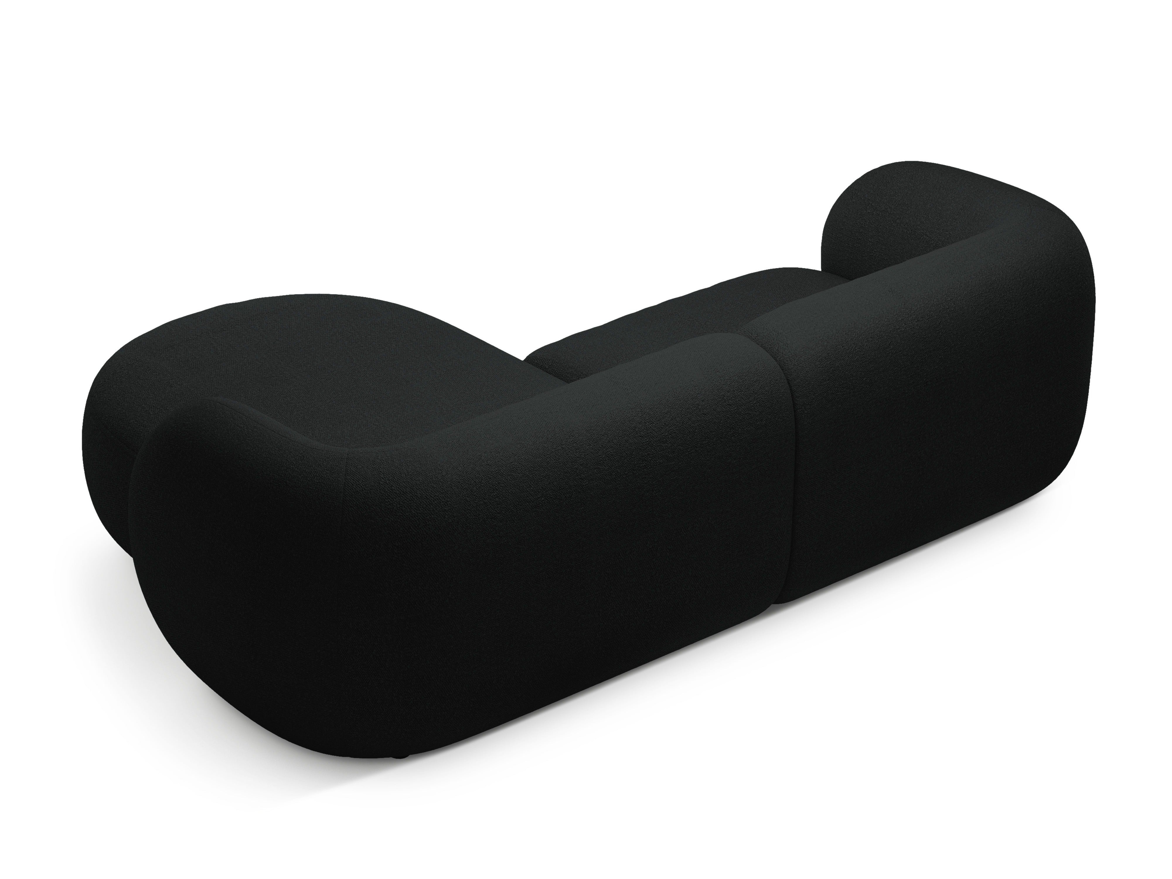 Pravostranný rohový dvoumístný gauč KATE černý boucle