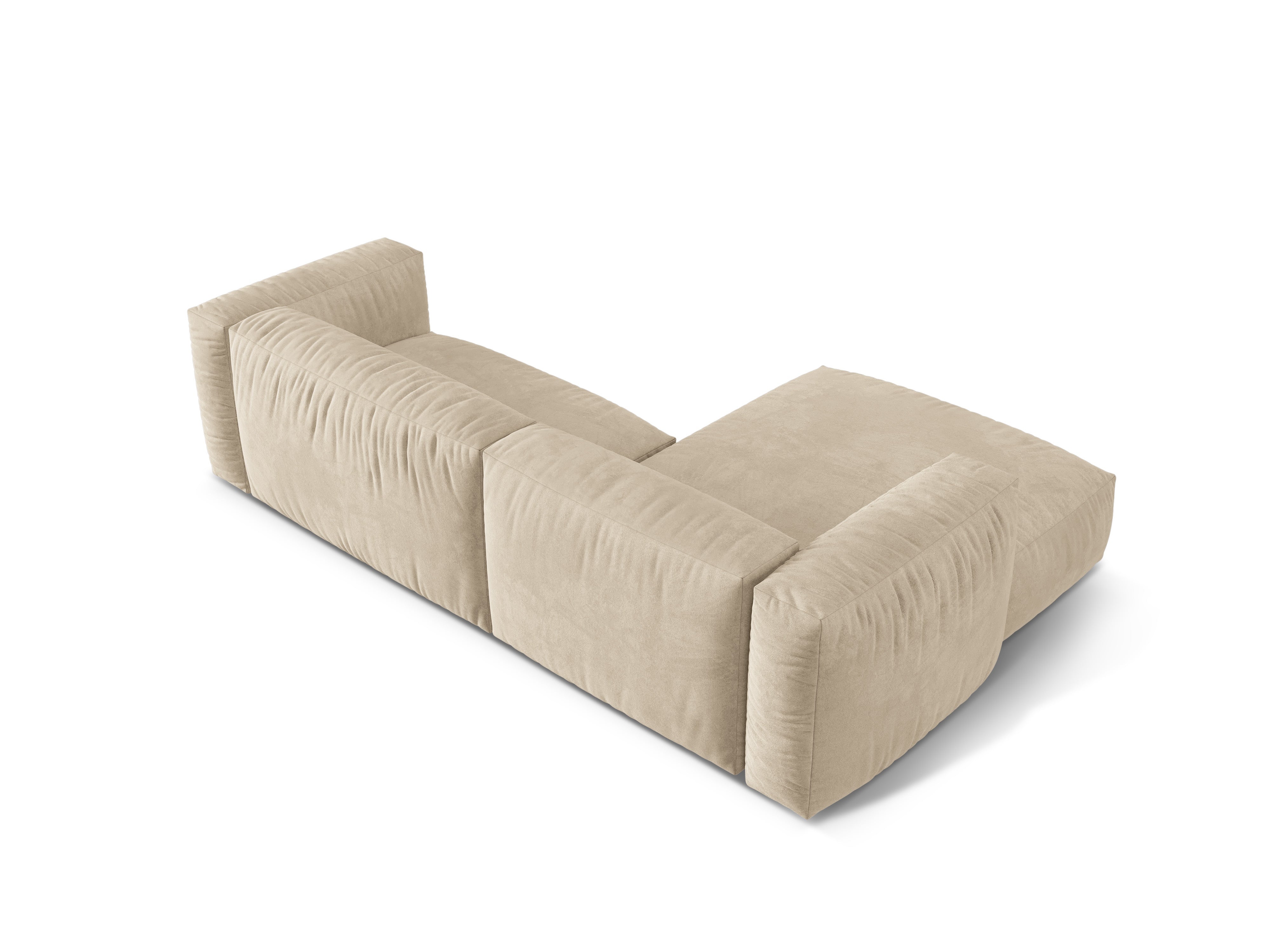 LEVE 2-seater velvet corner Martin light beige
