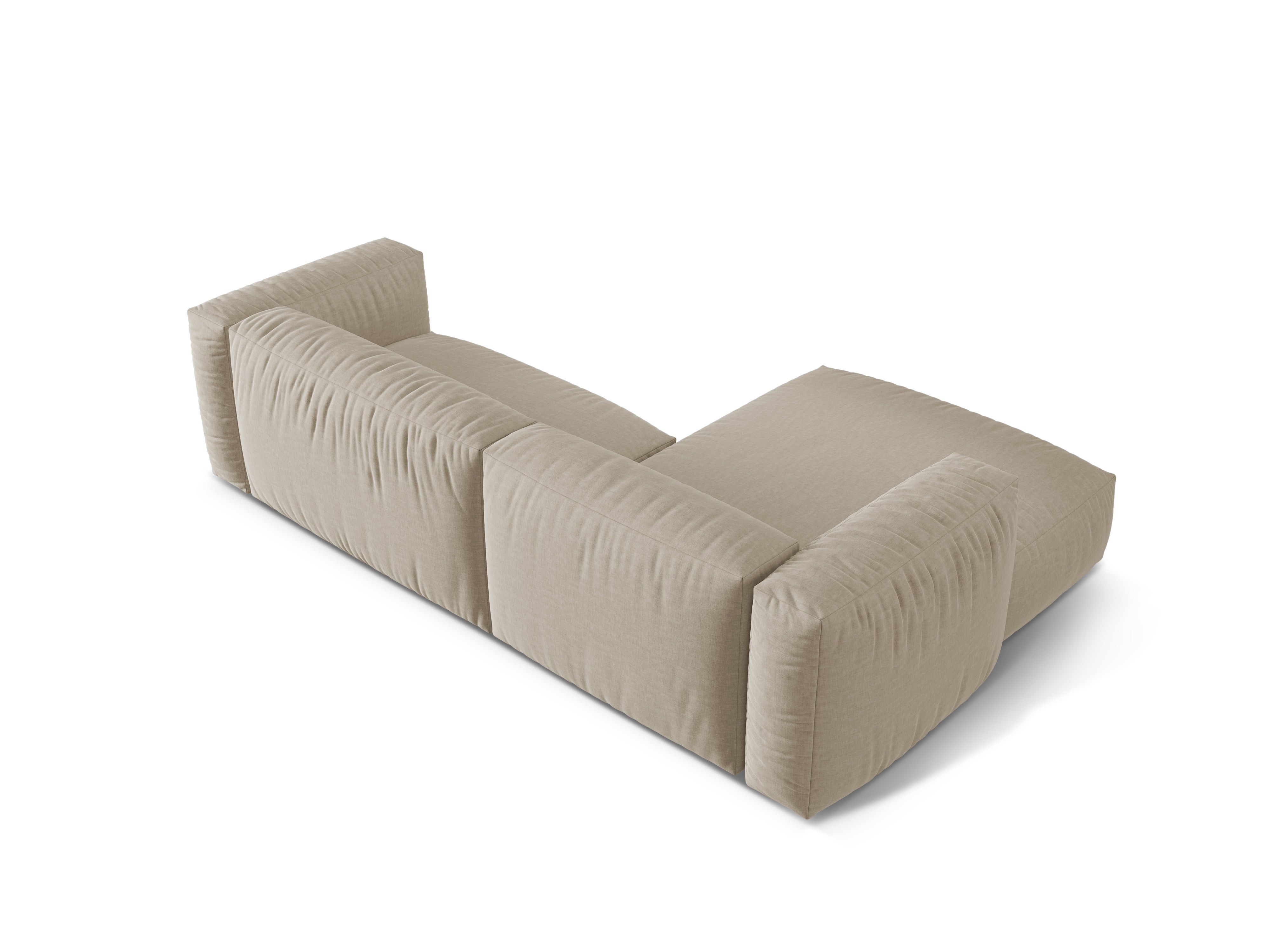 Jasnobežový levostranný dvoumístný rohový gauč MARTINA