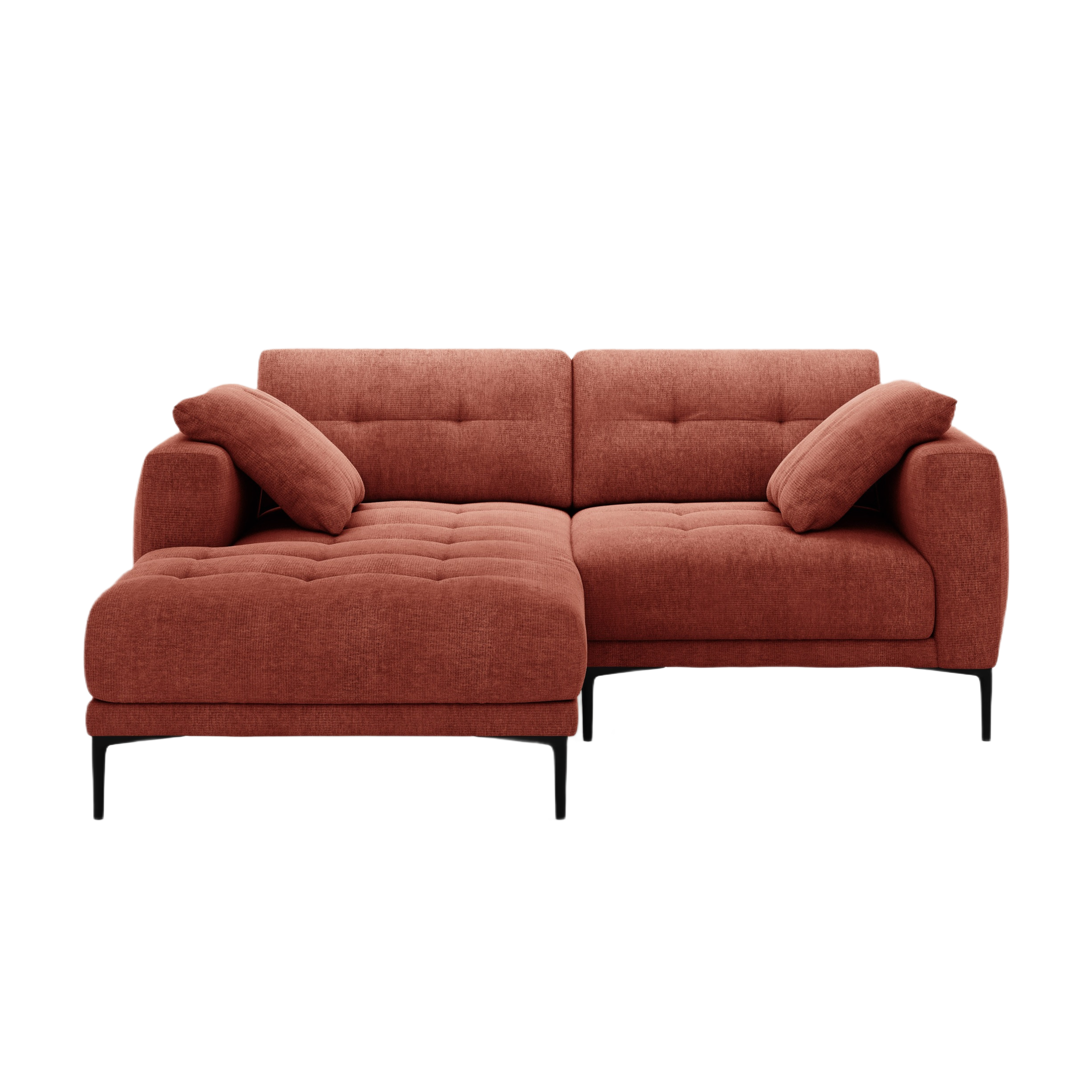 Left-facing corner sofa BEMY coral chenille