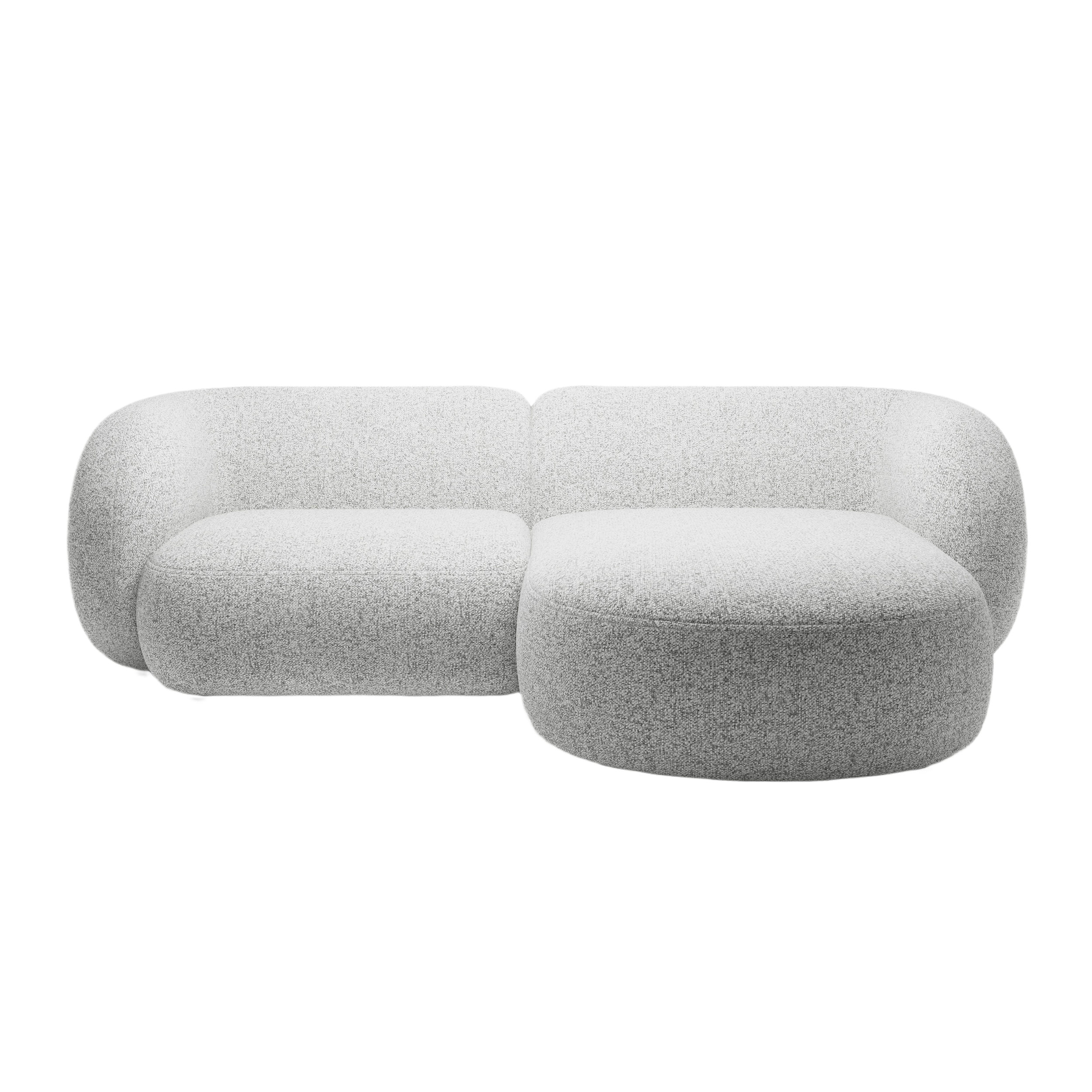Right-facing 2-seater sofa KATE light gray mélange