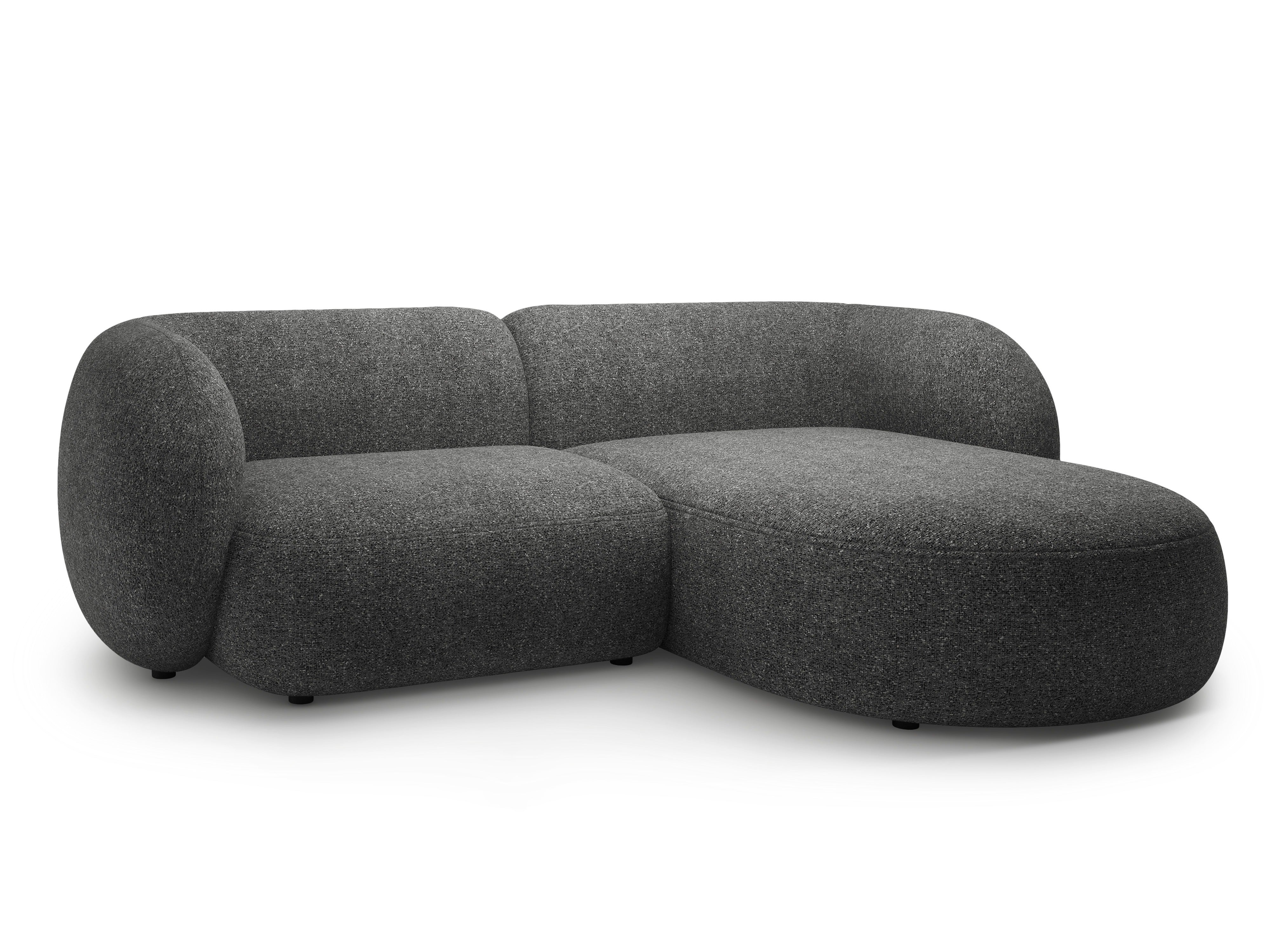Right-facing 2-seater corner sofa KATE dark gray mélange