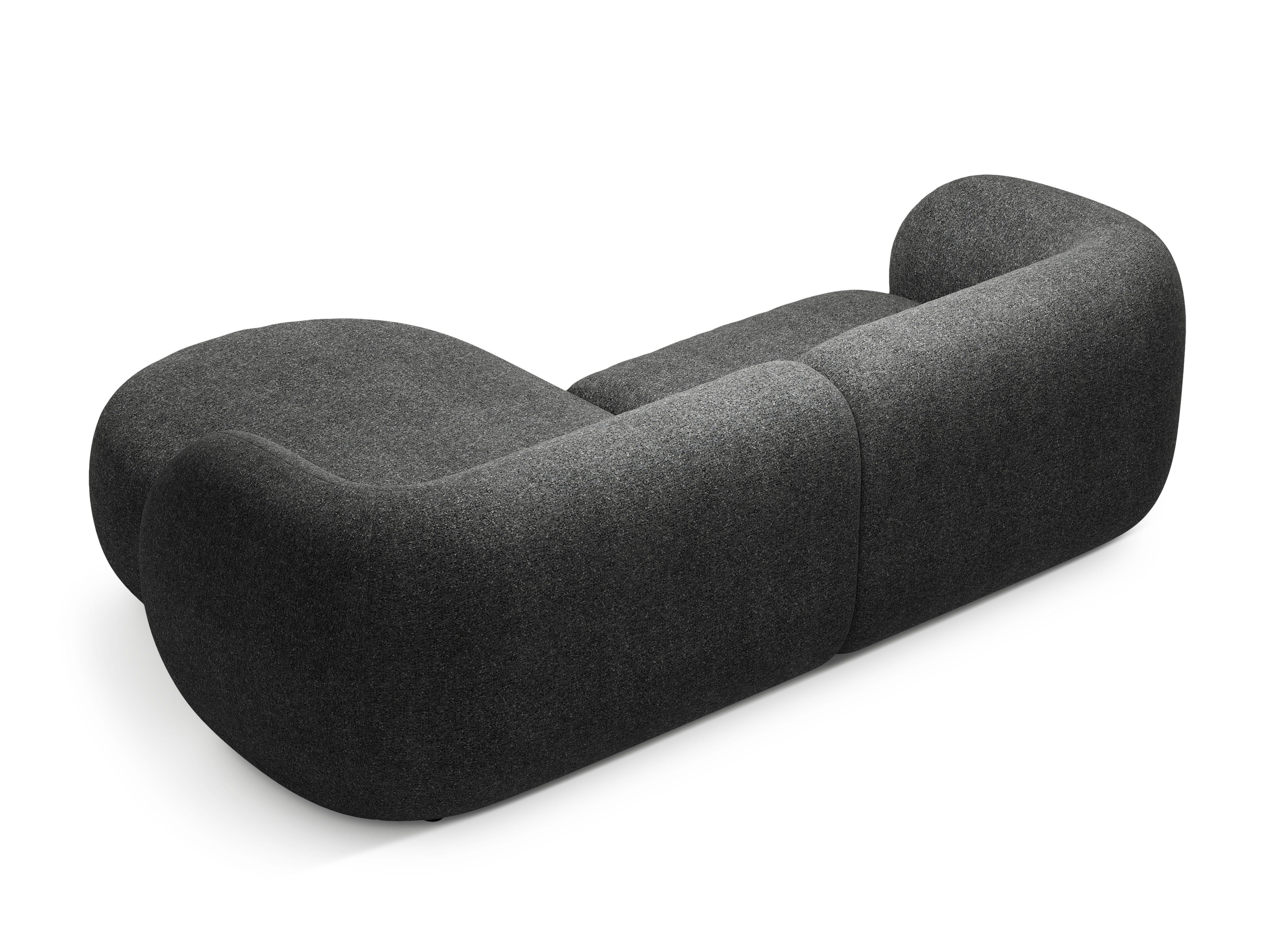 Right-facing 2-seater corner sofa KATE dark gray mélange