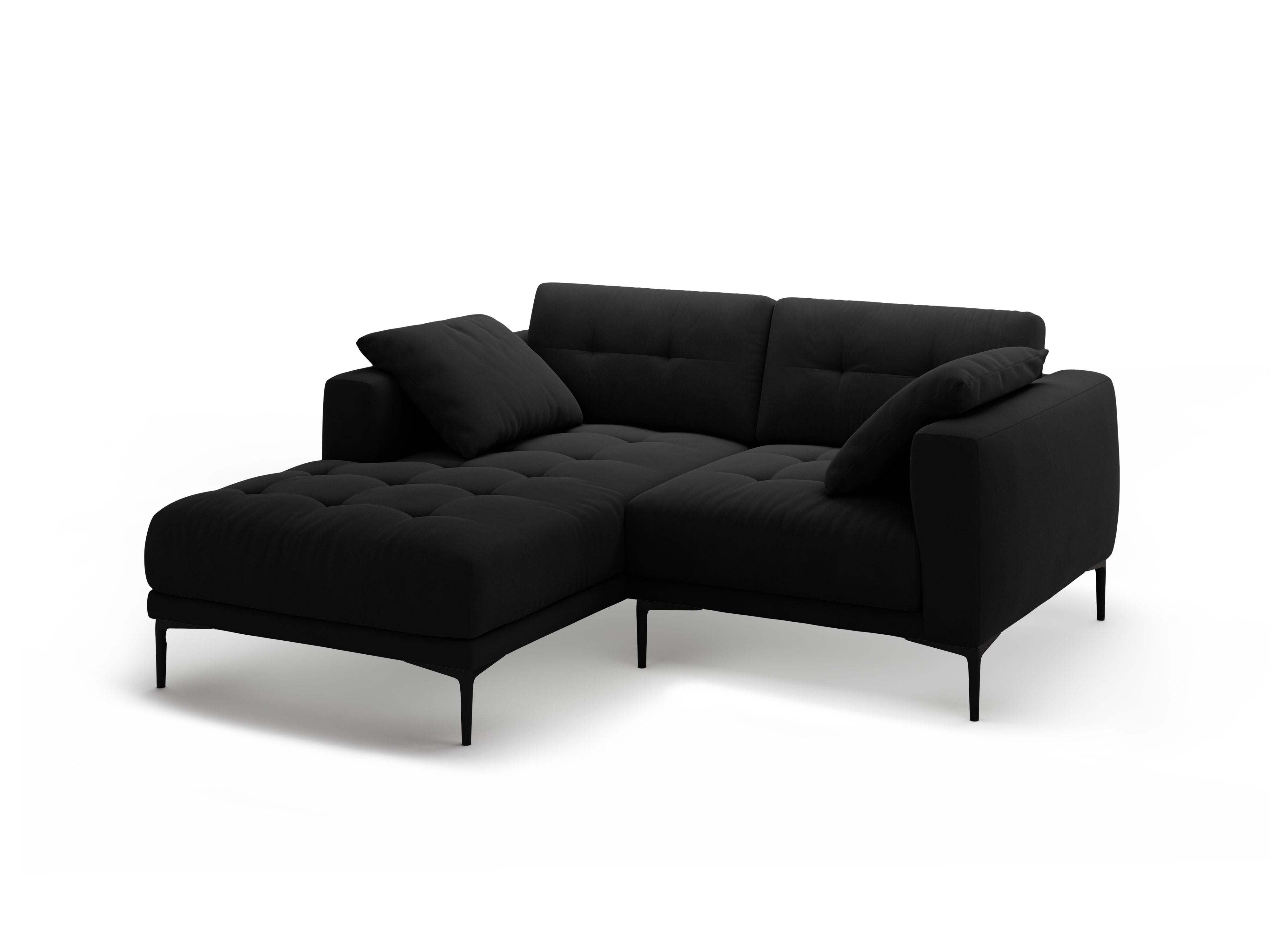 Left-facing velvet corner sofa BEMY black