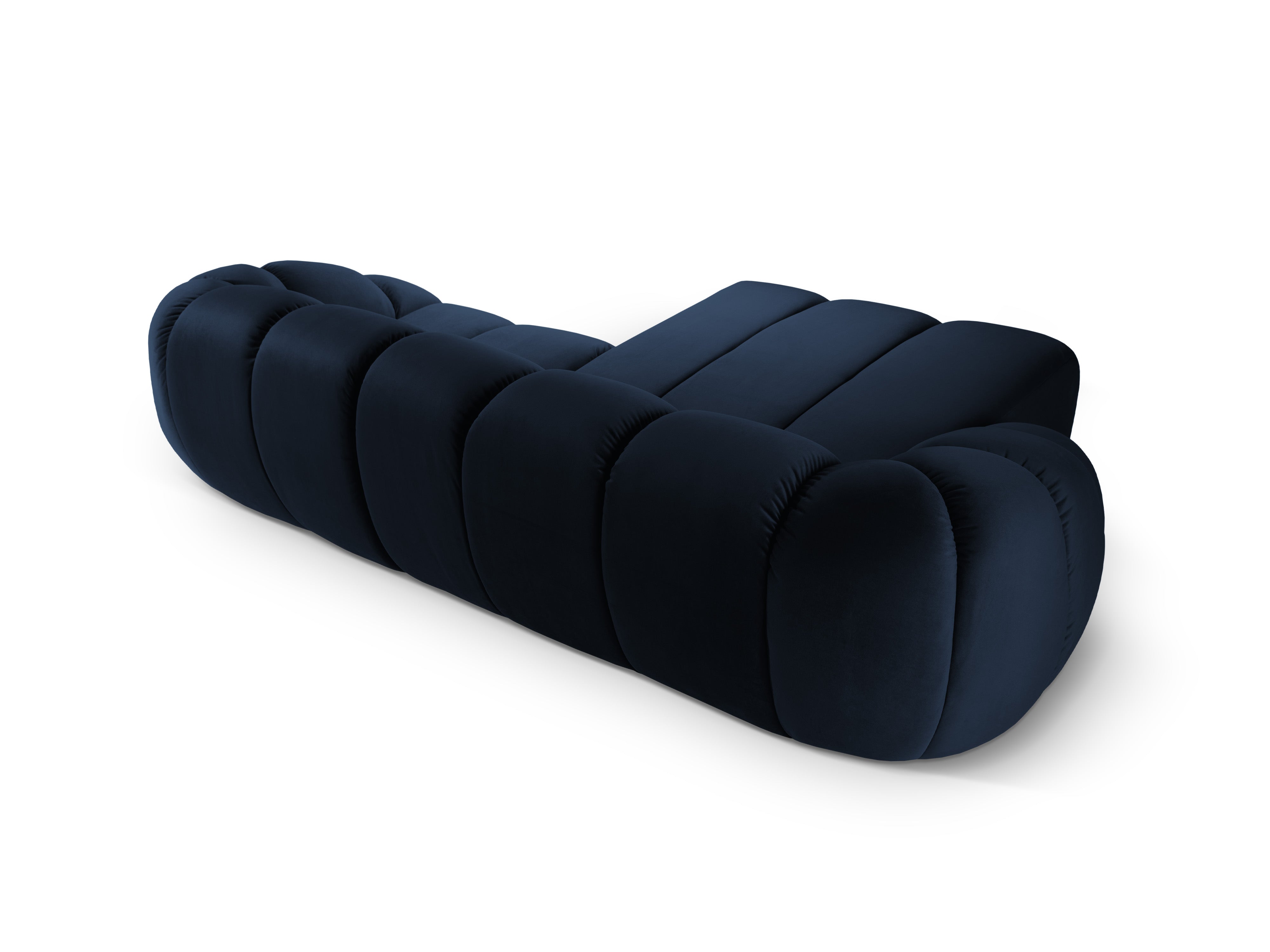 Narożnik aksamitny 3-osobowy lewostronny DIANA granat królewski