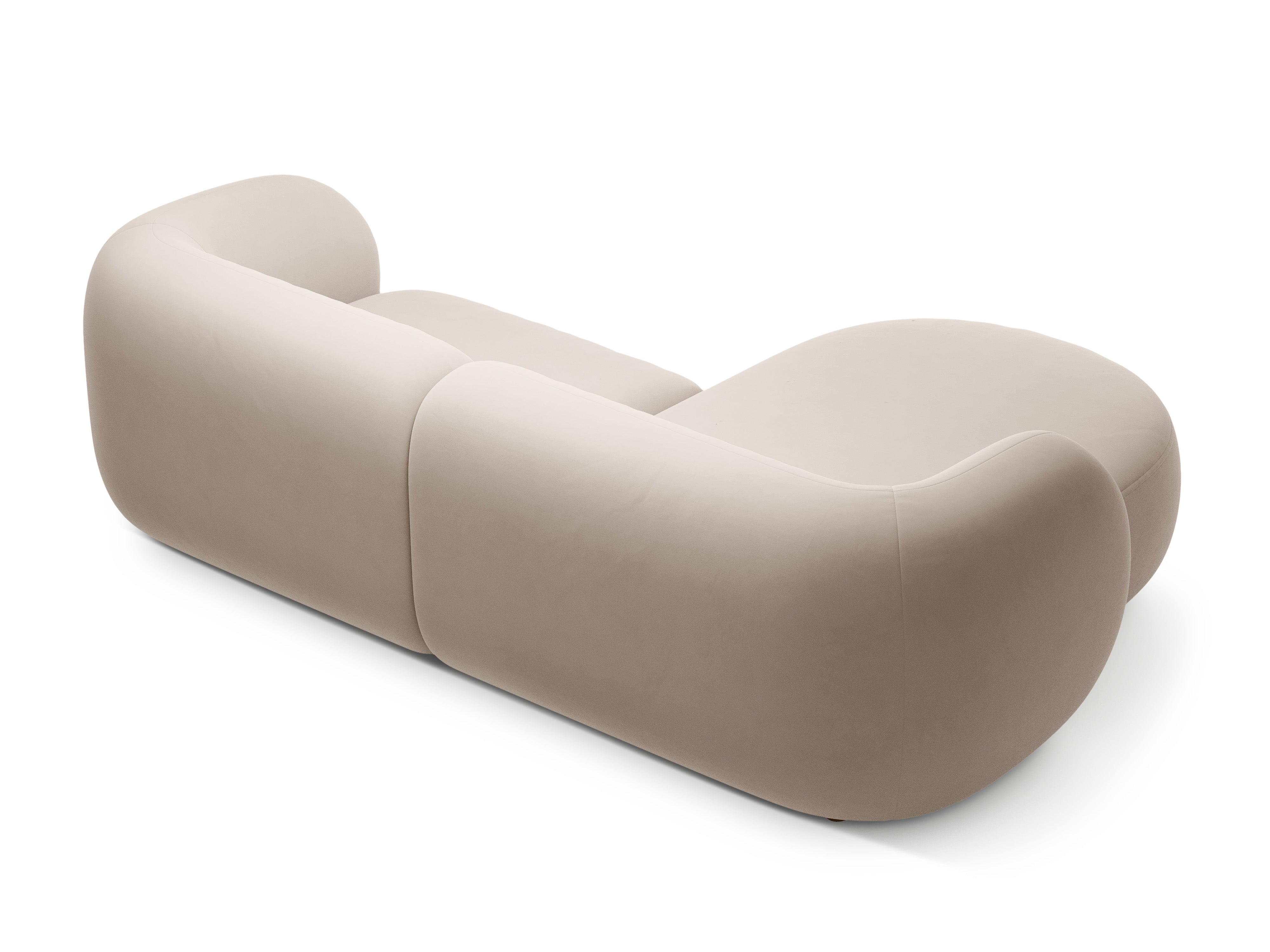 Left-facing velvet corner sofa for 2 people KATE beige