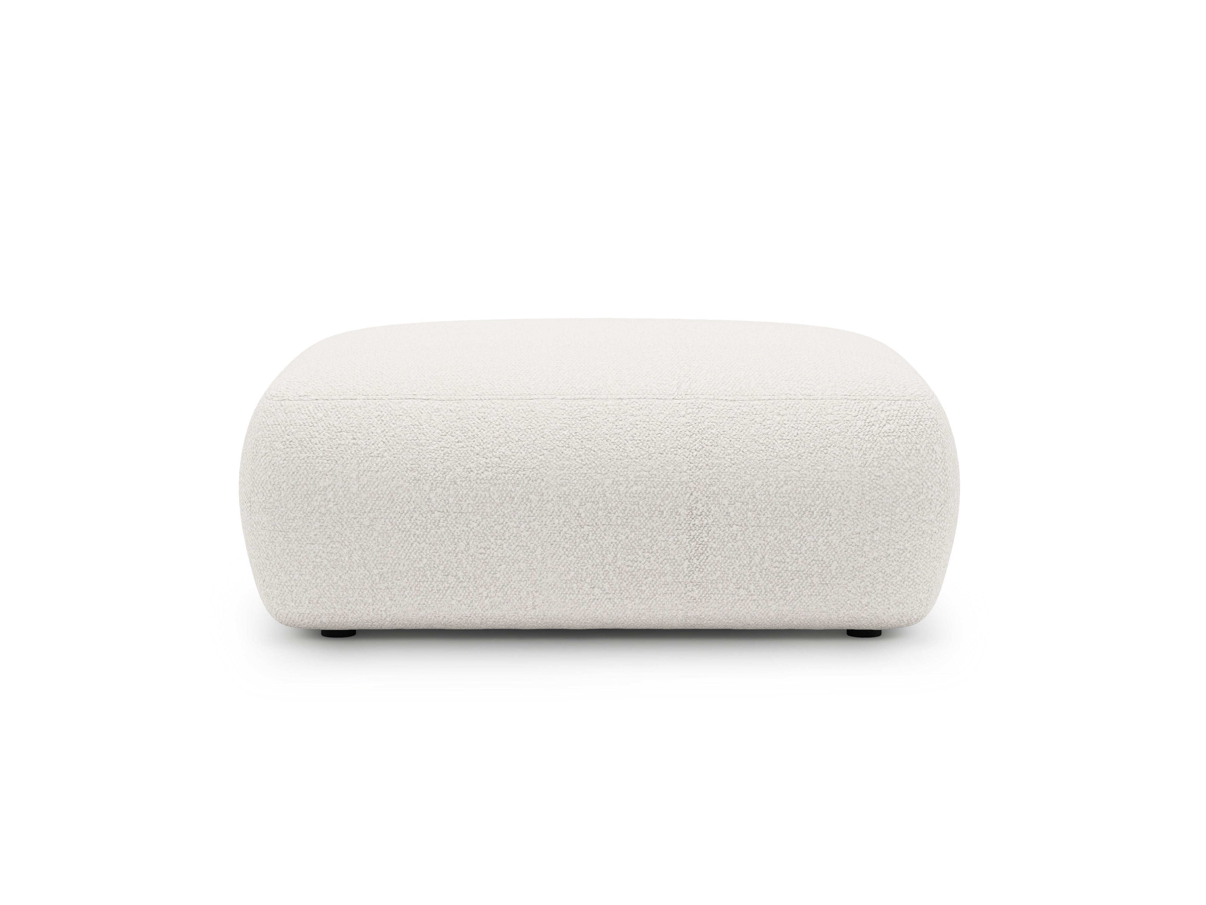 Bílý boucle obdélníkový puf KATE